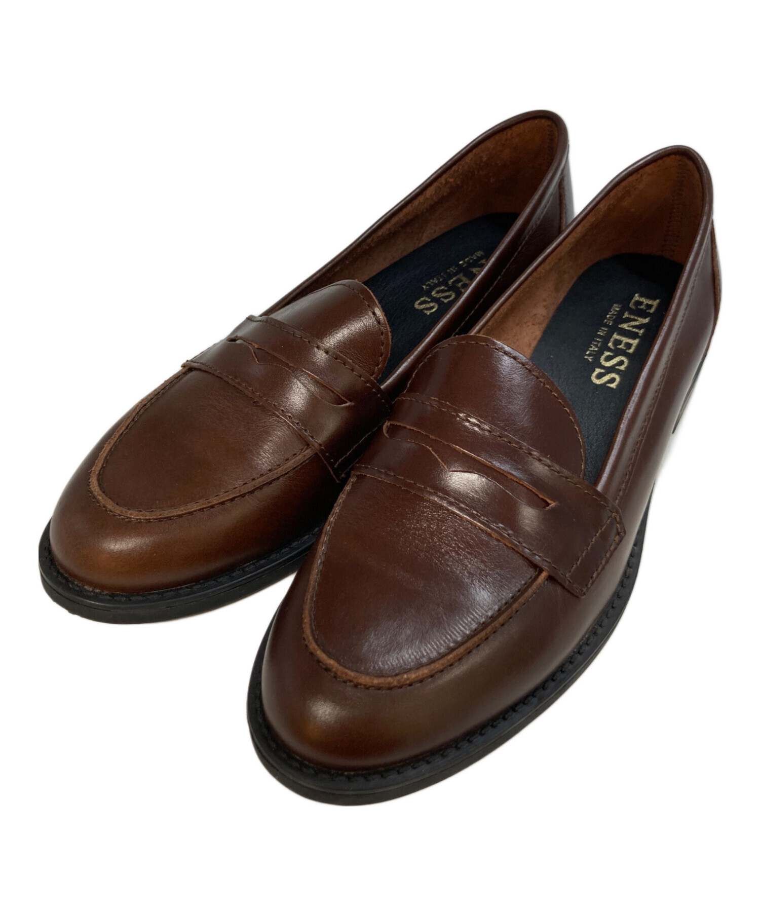 中古・古着通販】ENESS (エネス) コインローファー ブラウン サイズ:39