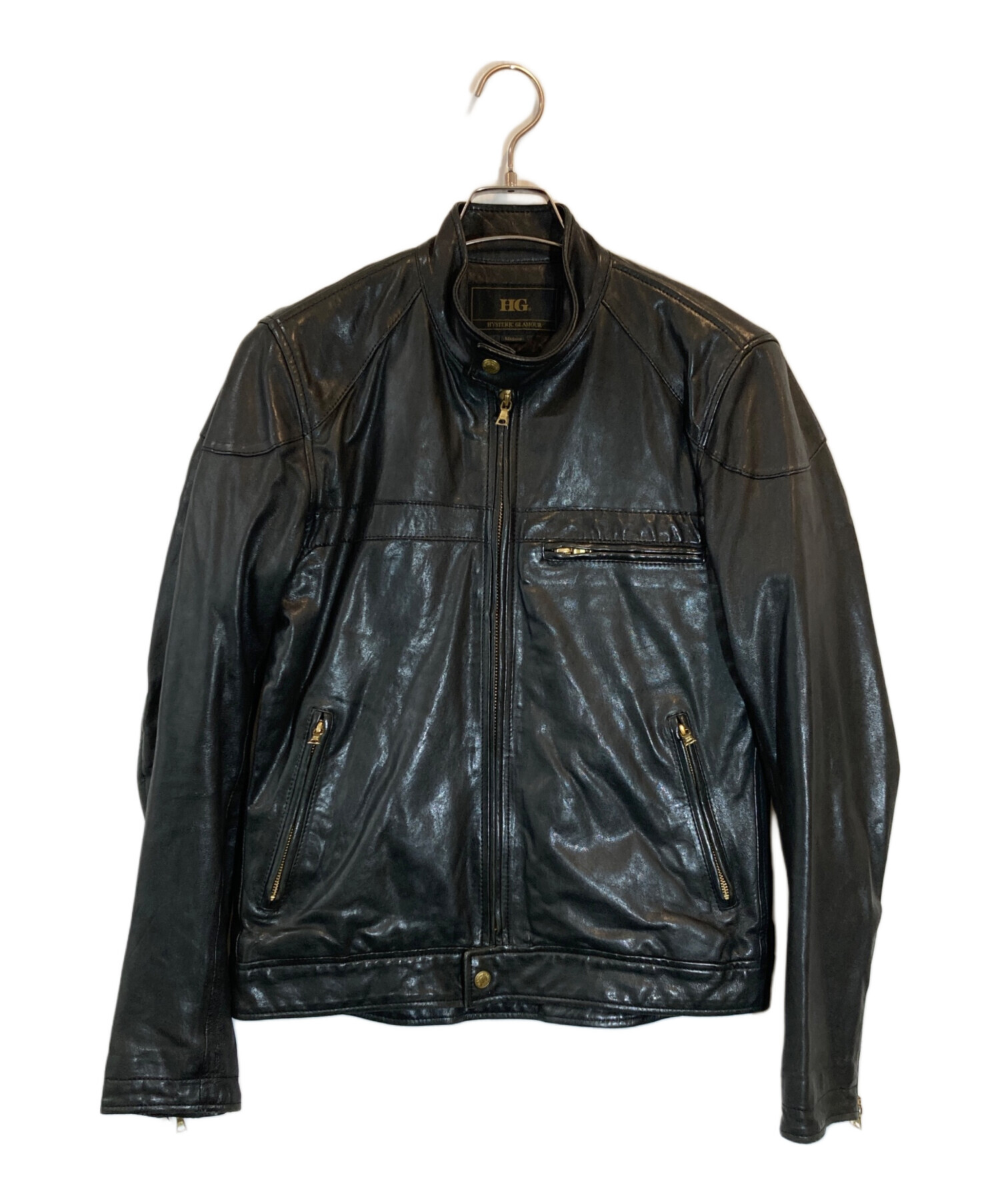 uchan希少ヒステリクグラマイエローラムレザーゴールドファスナ