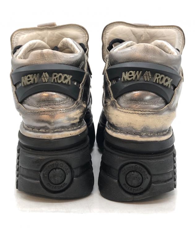 中古・古着通販】NEW ROCK (ニューロック) 厚底ブーツ グレー サイズ