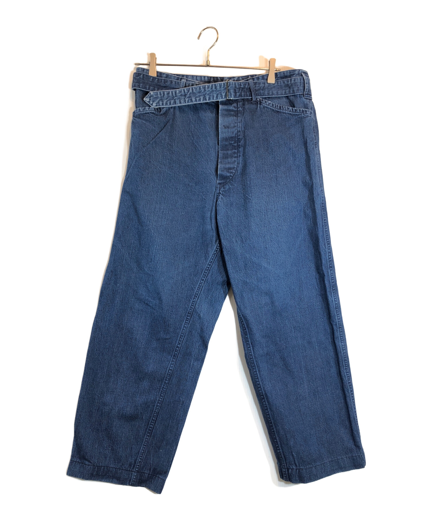 中古・古着通販】COMOLI (コモリ) ベルテッドデニムパンツ インディゴ