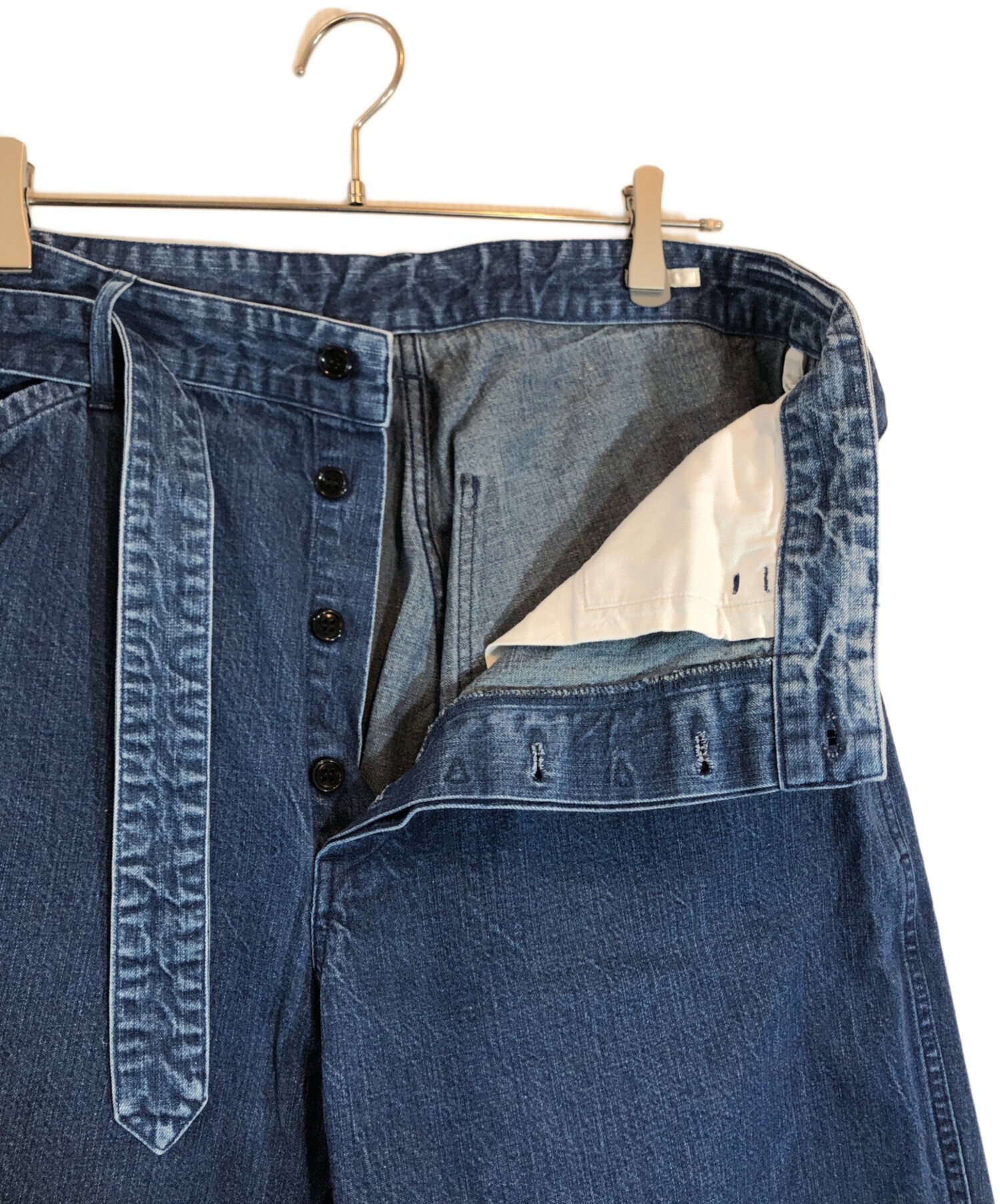 中古・古着通販】COMOLI (コモリ) ベルテッドデニムパンツ インディゴ