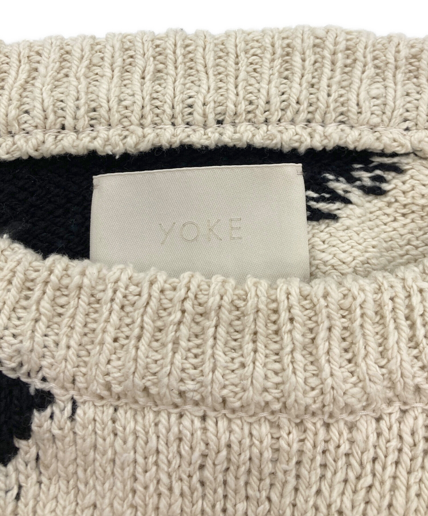 中古・古着通販】YOKE (ヨーク) Intarsia Cotton Sweater アイボリー