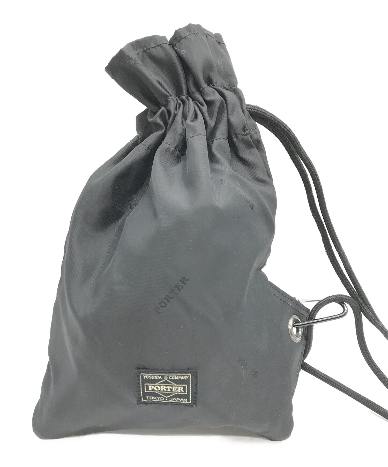 中古・古着通販】PORTER (ポーター) 巾着ショルダーバッグ ブラック