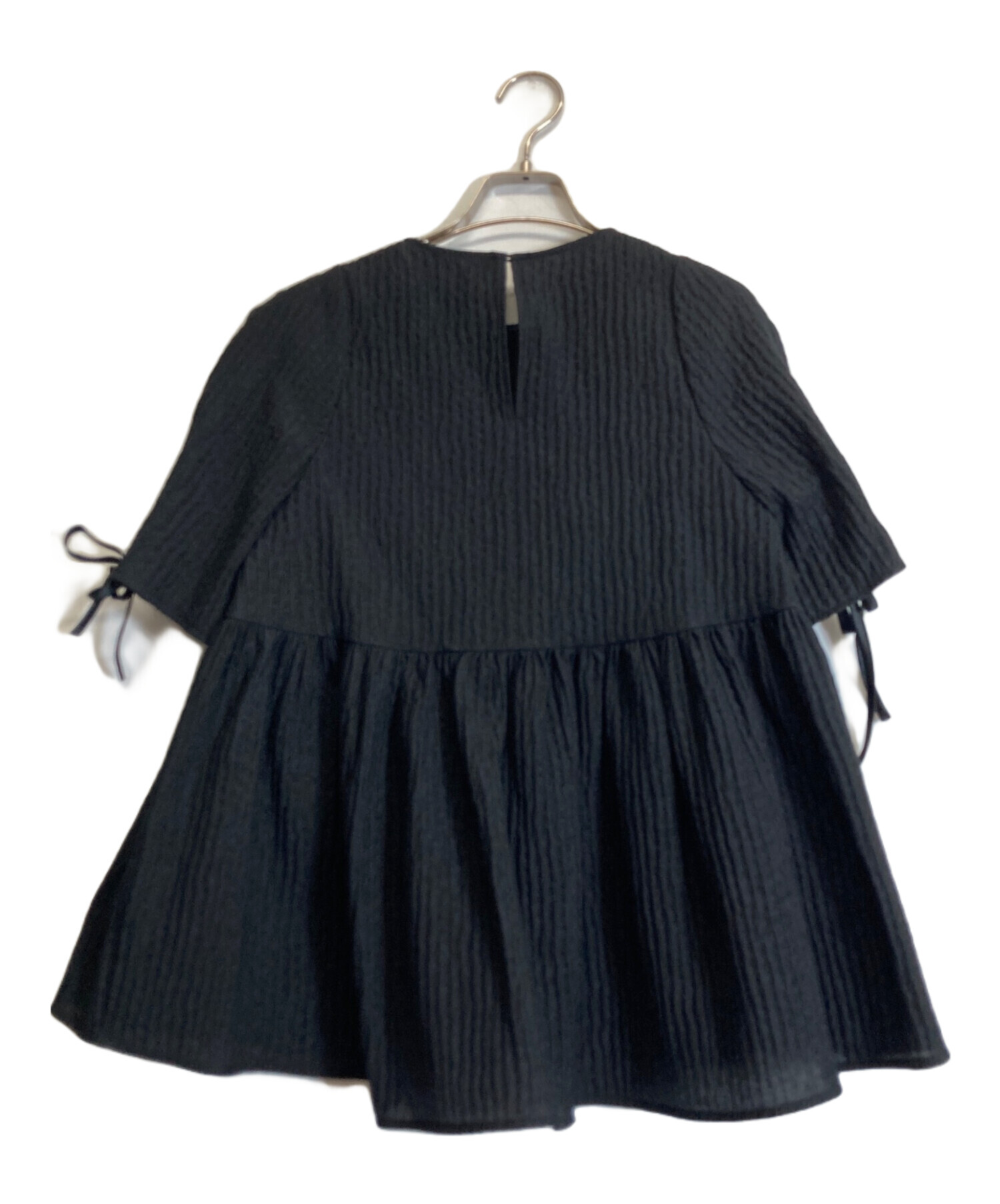 中古・古着通販】yori (ヨリ) リボンフクレフレア半袖ブラウス