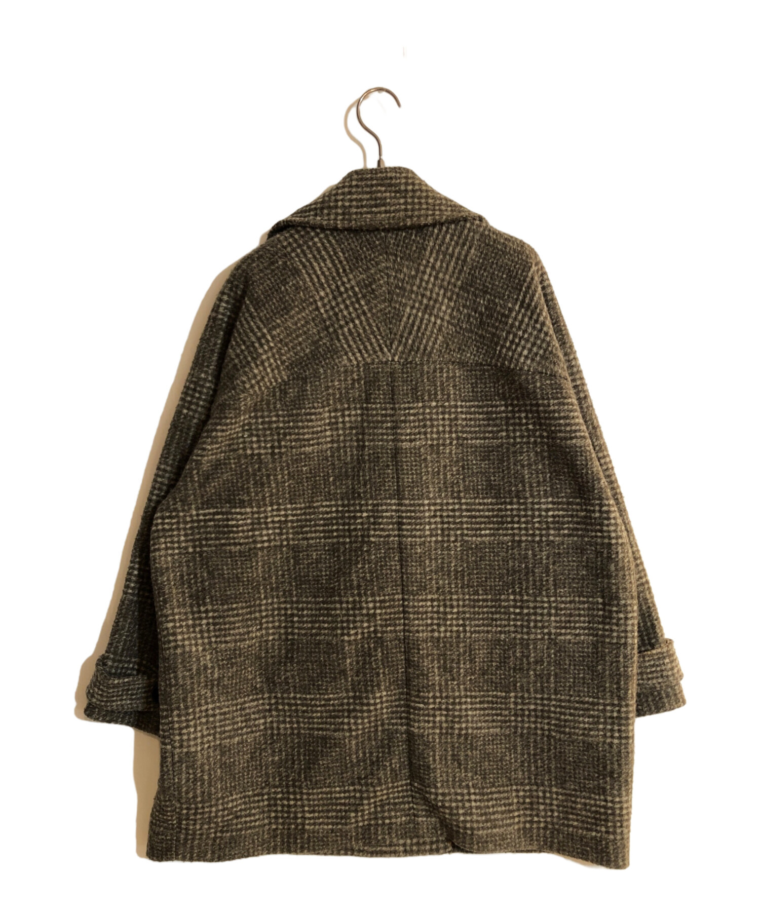 Spick & Span Wスライバーチェックハーフコート38 新品 Spick & Span