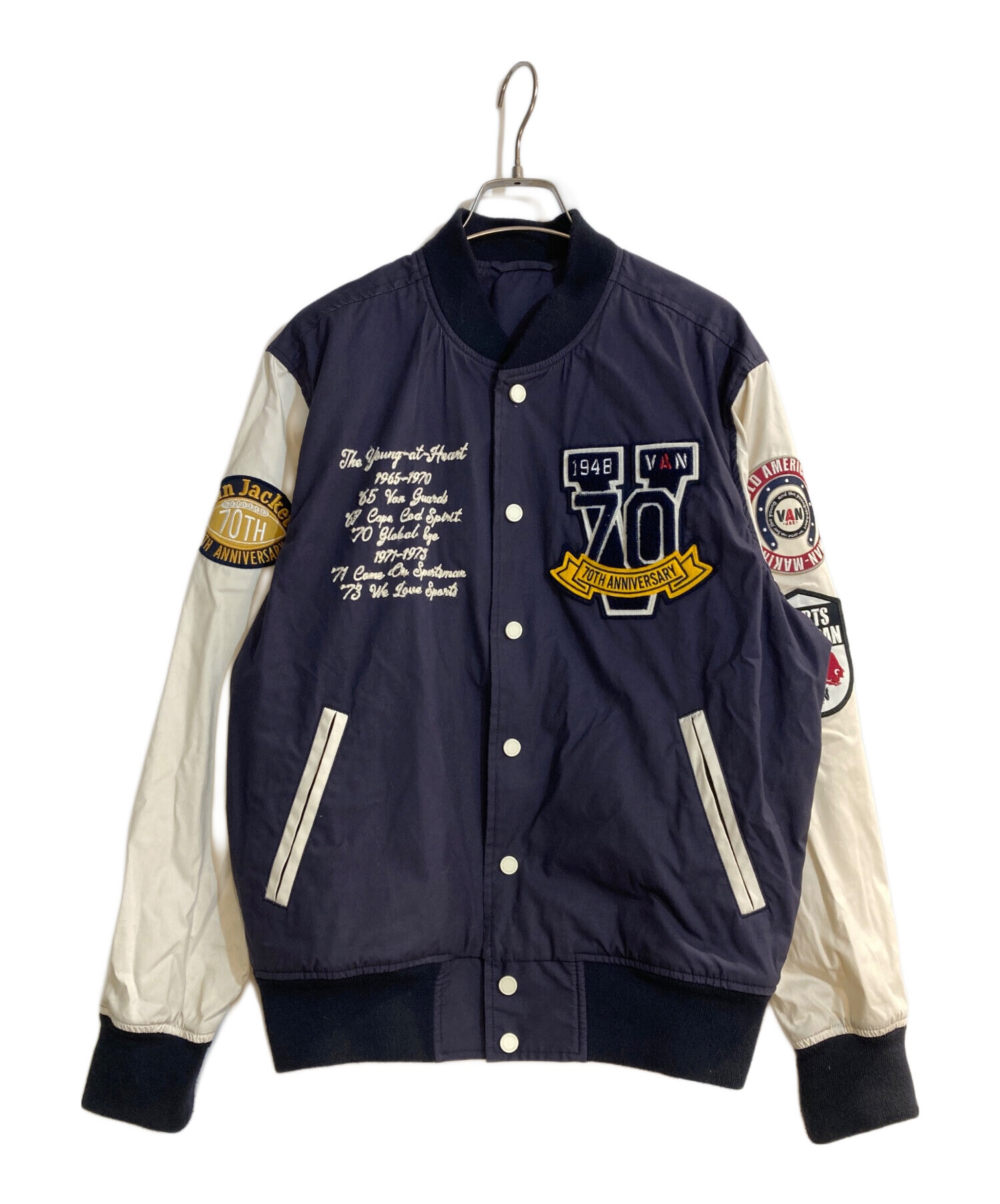 中古・古着通販】VAN (ヴァン) スタジャン ネイビー サイズ:L