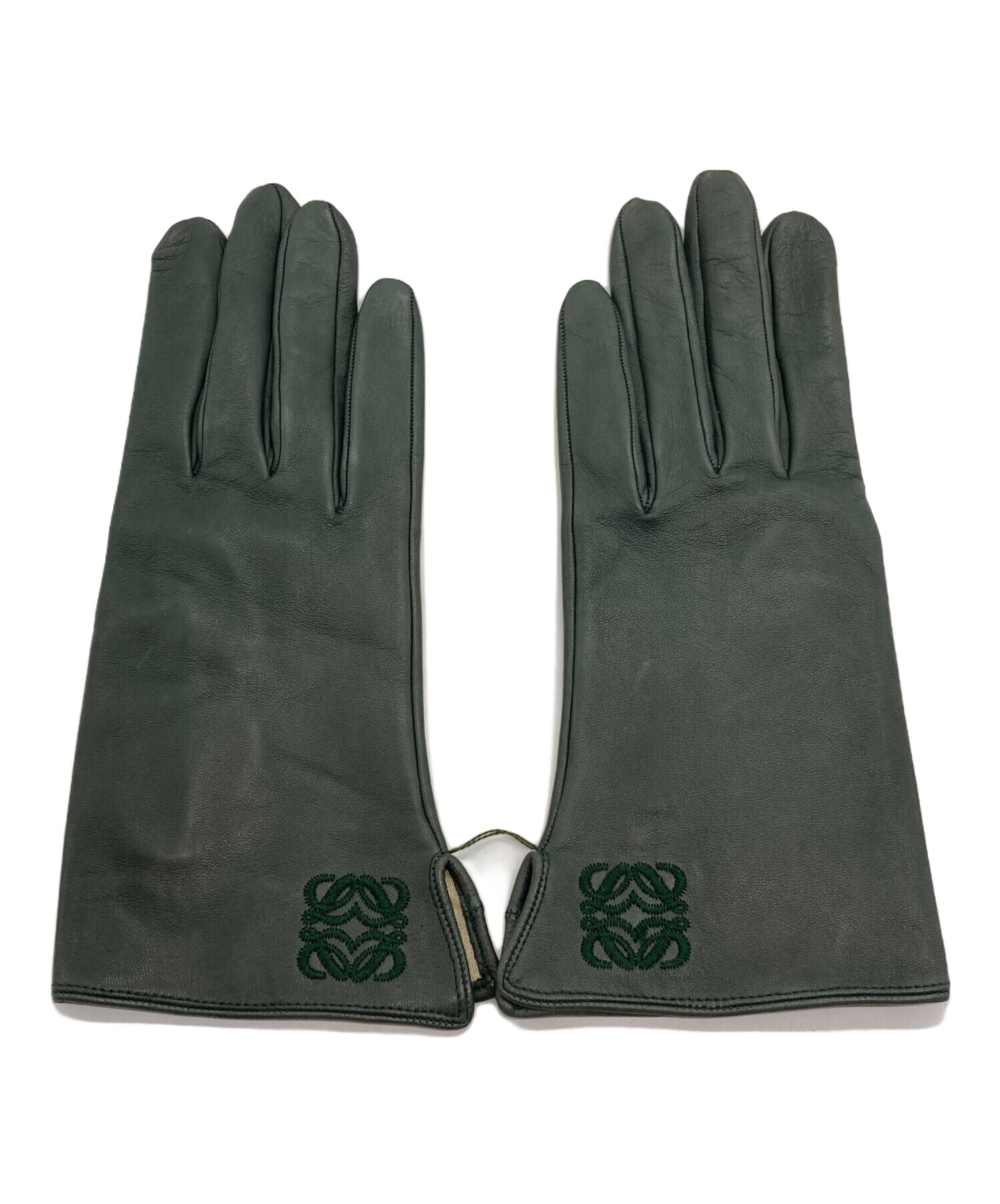 中古・古着通販】LOEWE (ロエベ) レザーグローブ グリーン｜ブランド