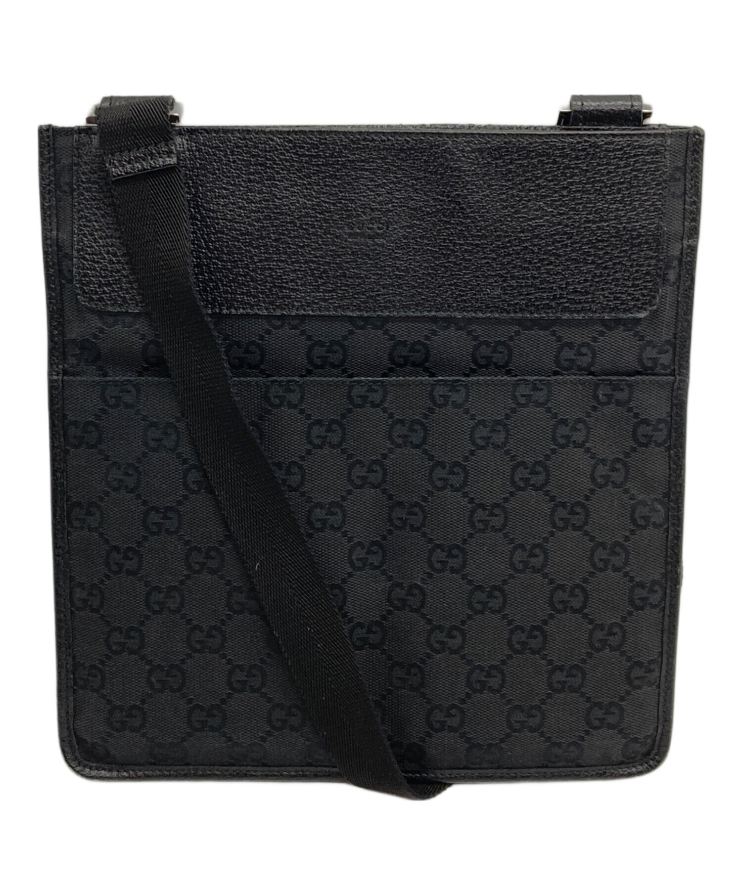 中古・古着通販】GUCCI (グッチ) GGパターンショルダーバッグ ブラック