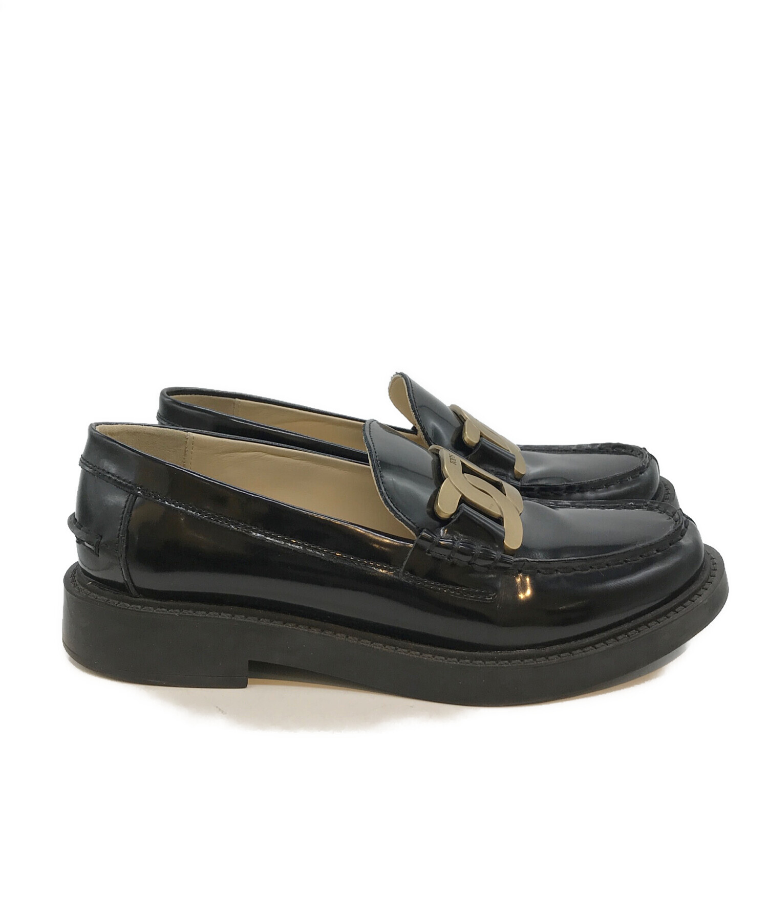 中古・古着通販】TOD'S (トッズ) ケイト レザー ローファー ブラック