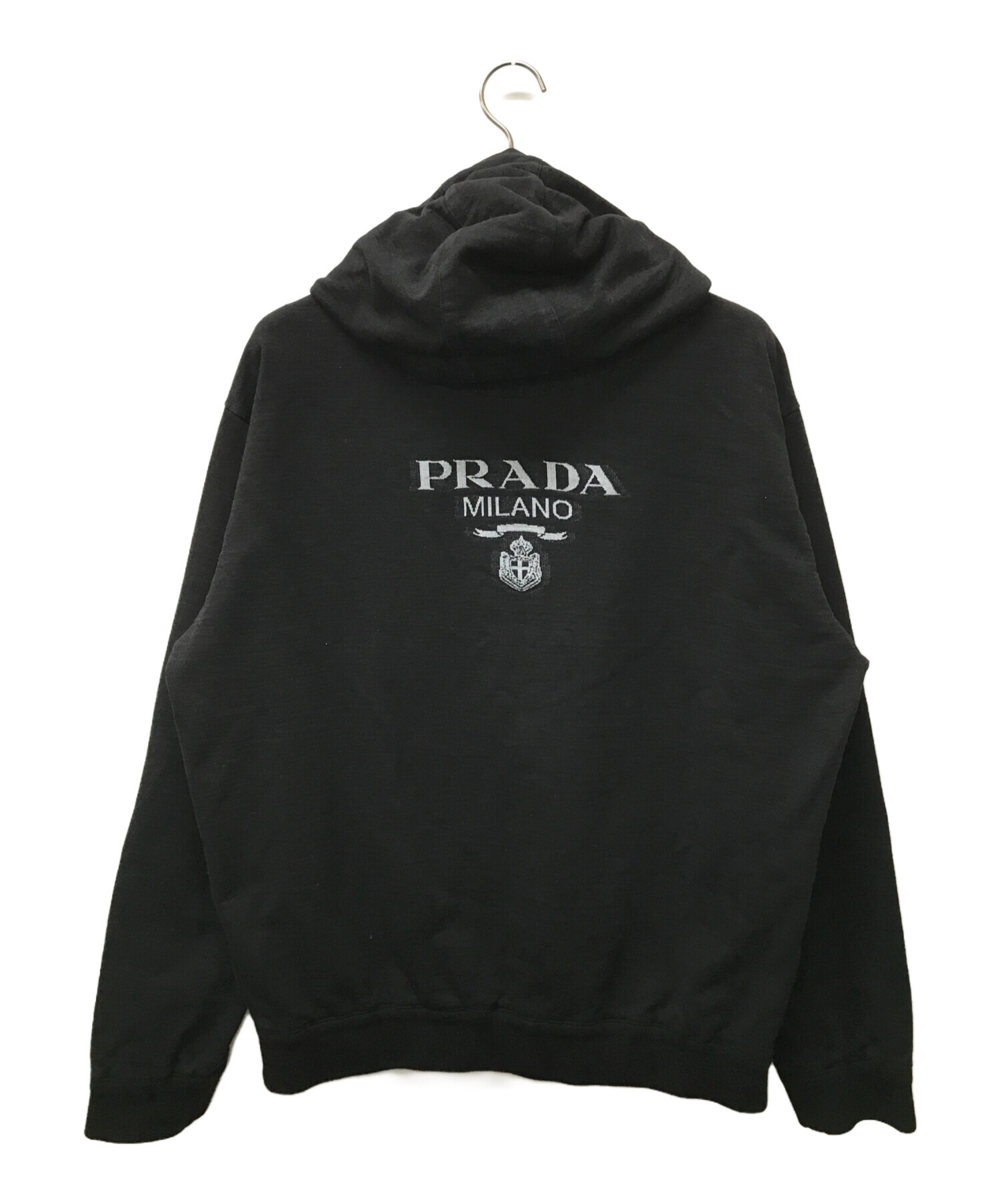 中古・古着通販】PRADA (プラダ) バッロゴプリントパーカー ブラック