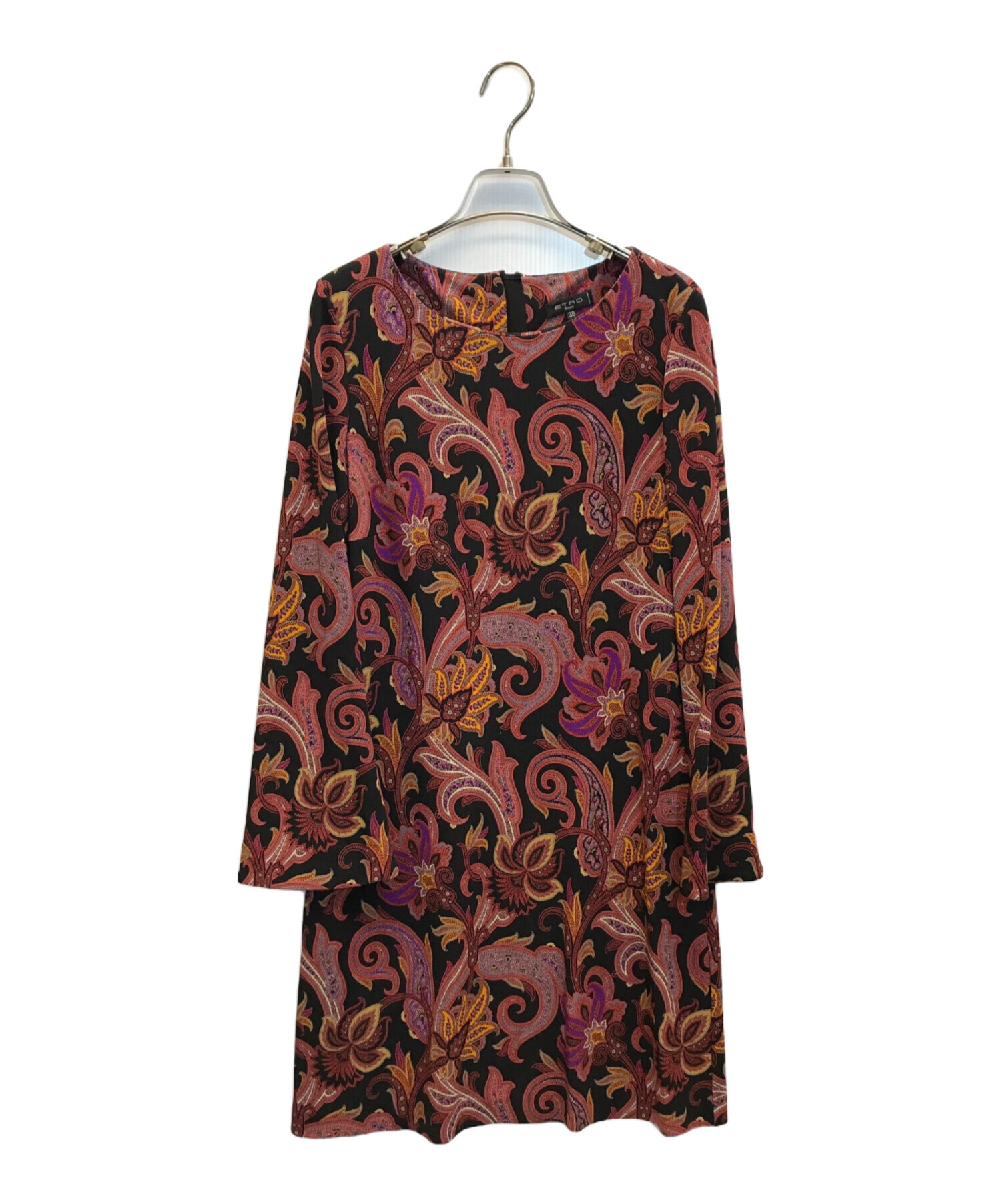 中古・古着通販】ETRO (エトロ) ペイズリー総柄ワンピース ブラック