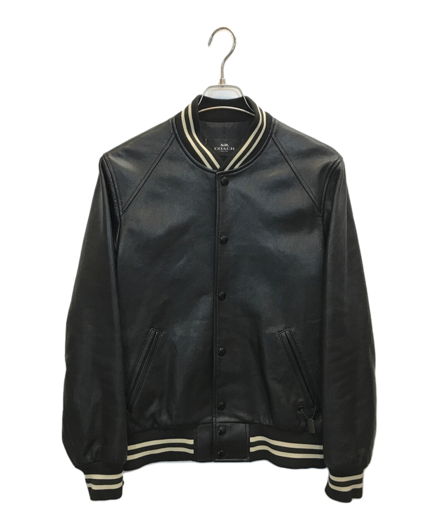 中古・古着通販】COACH (コーチ) レザースタジャン ブラック サイズ:S