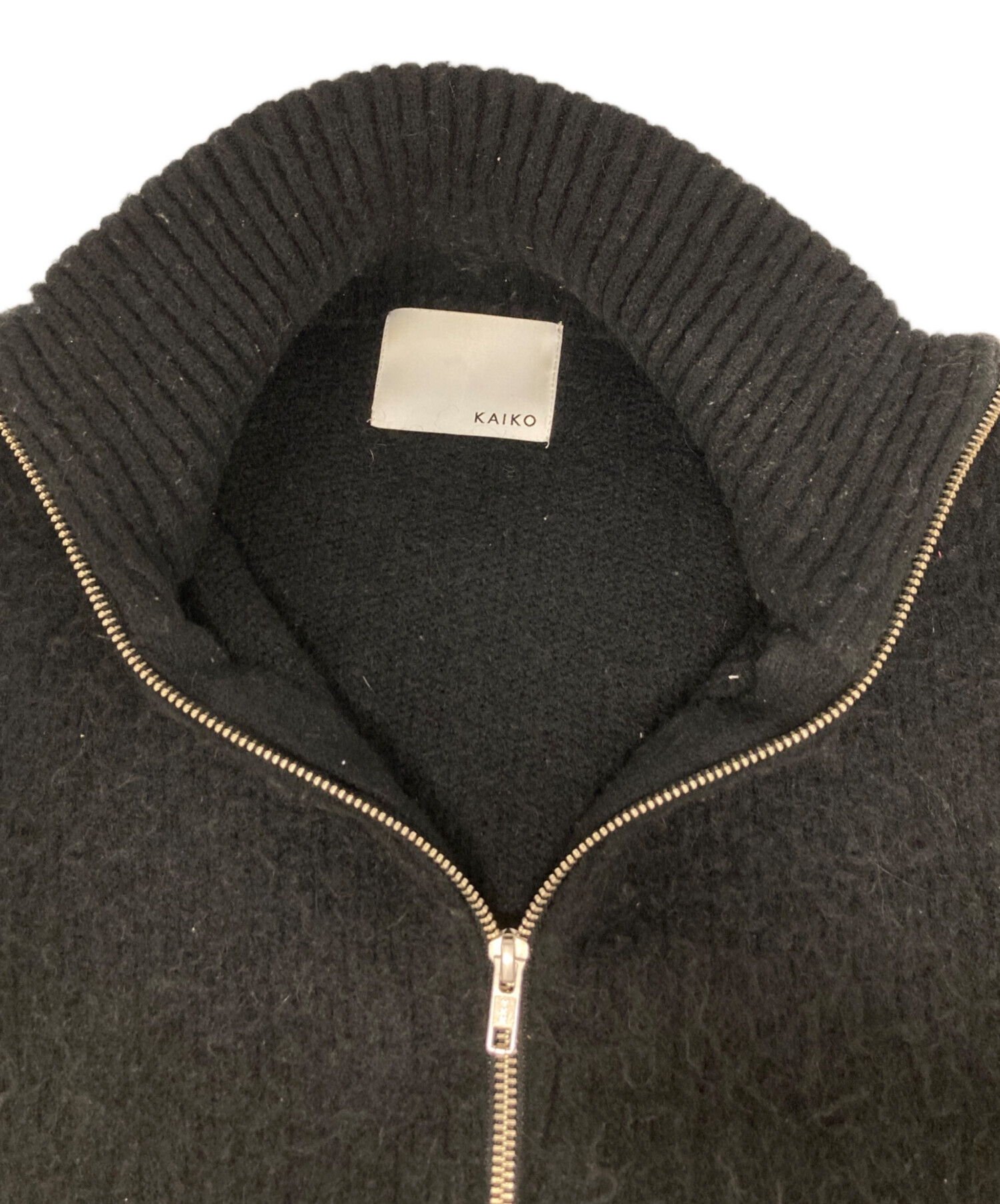 中古・古着通販】KAIKO (カイコー) SHRINK ZIP CARDIGAN ブラック