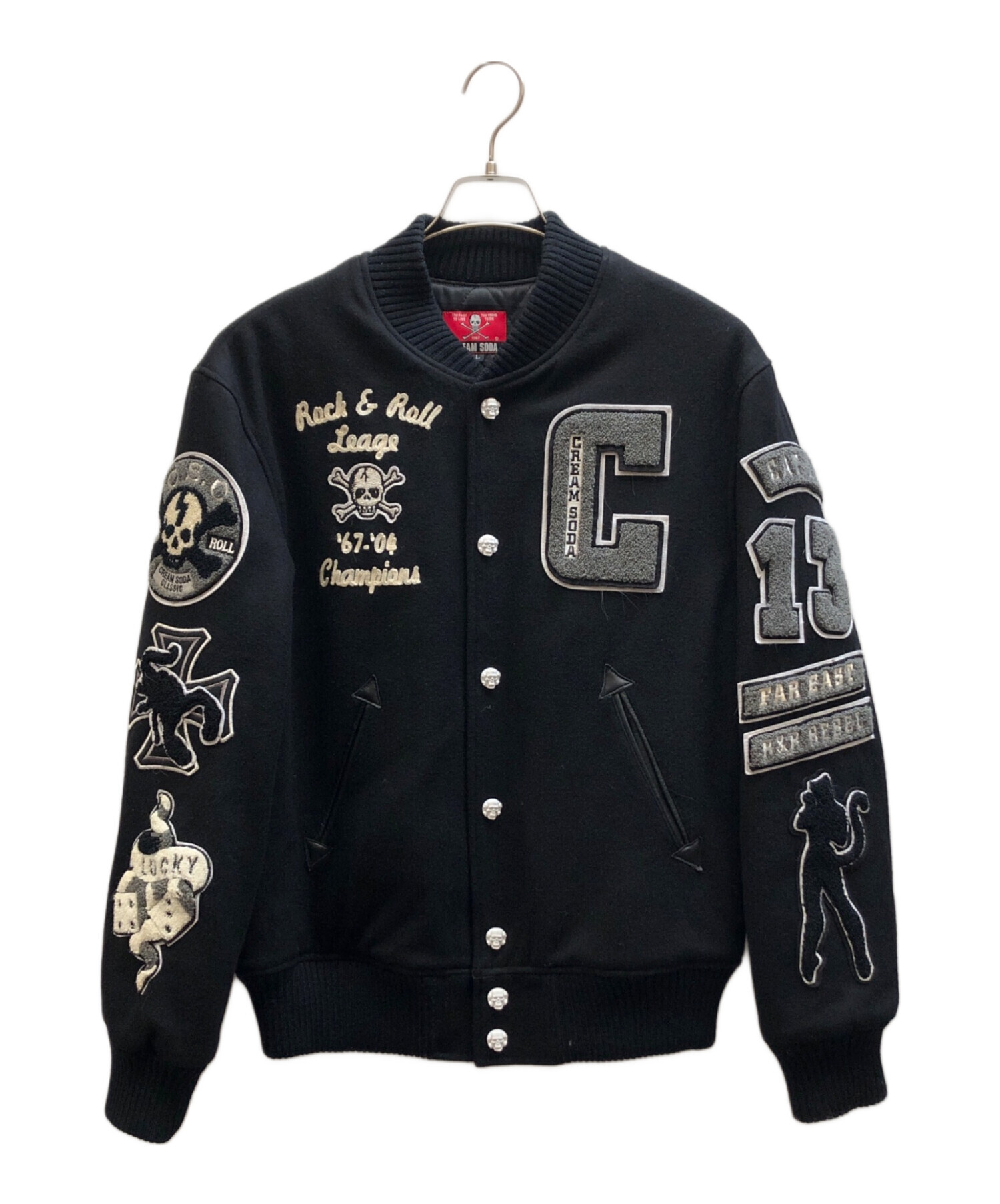 中古・古着通販】CREAM SODA (クリームソーダ) スタジャン ブラック