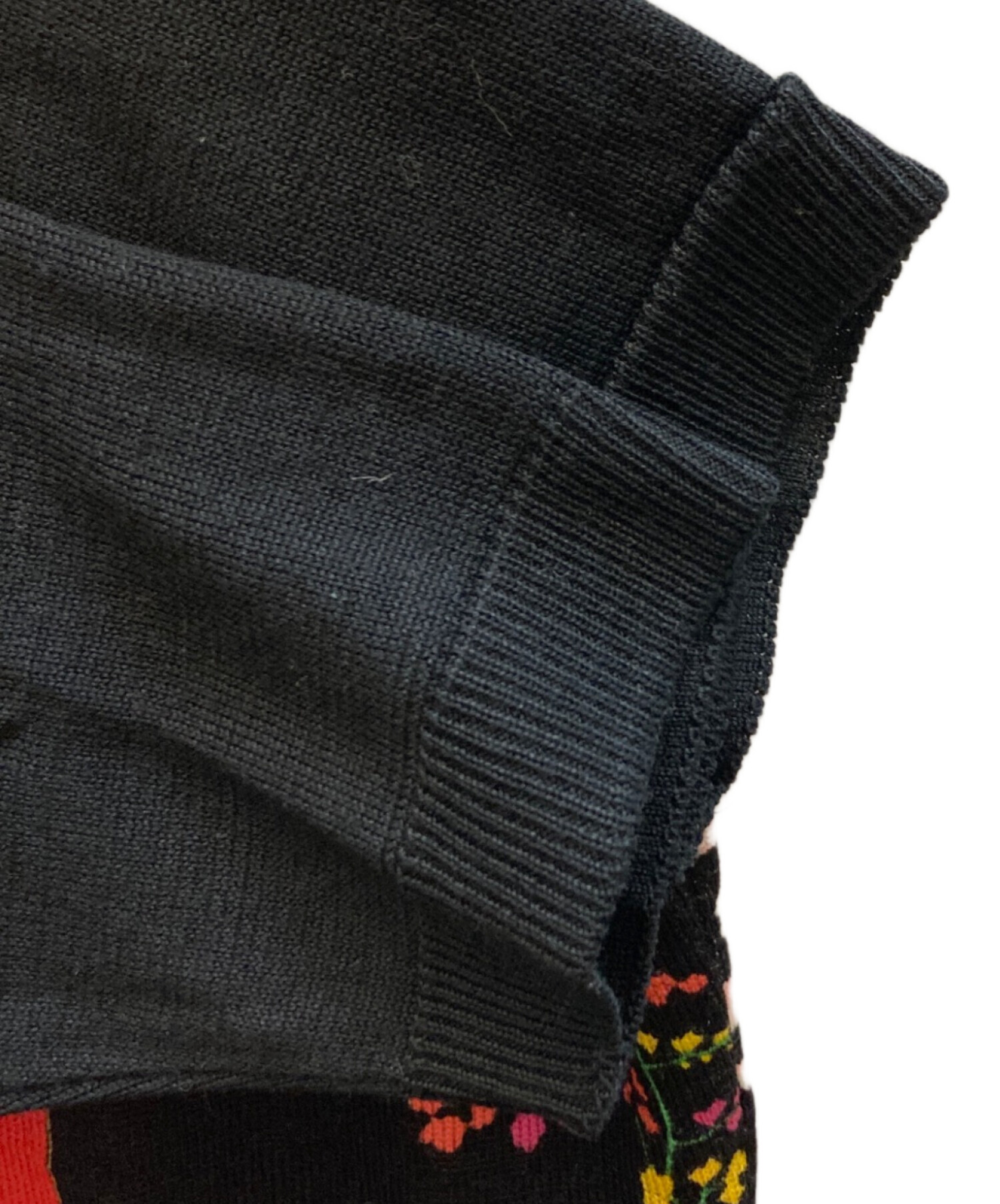 中古・古着通販】LEONARD (レオナール) 総柄丸首カーディガン ブラック