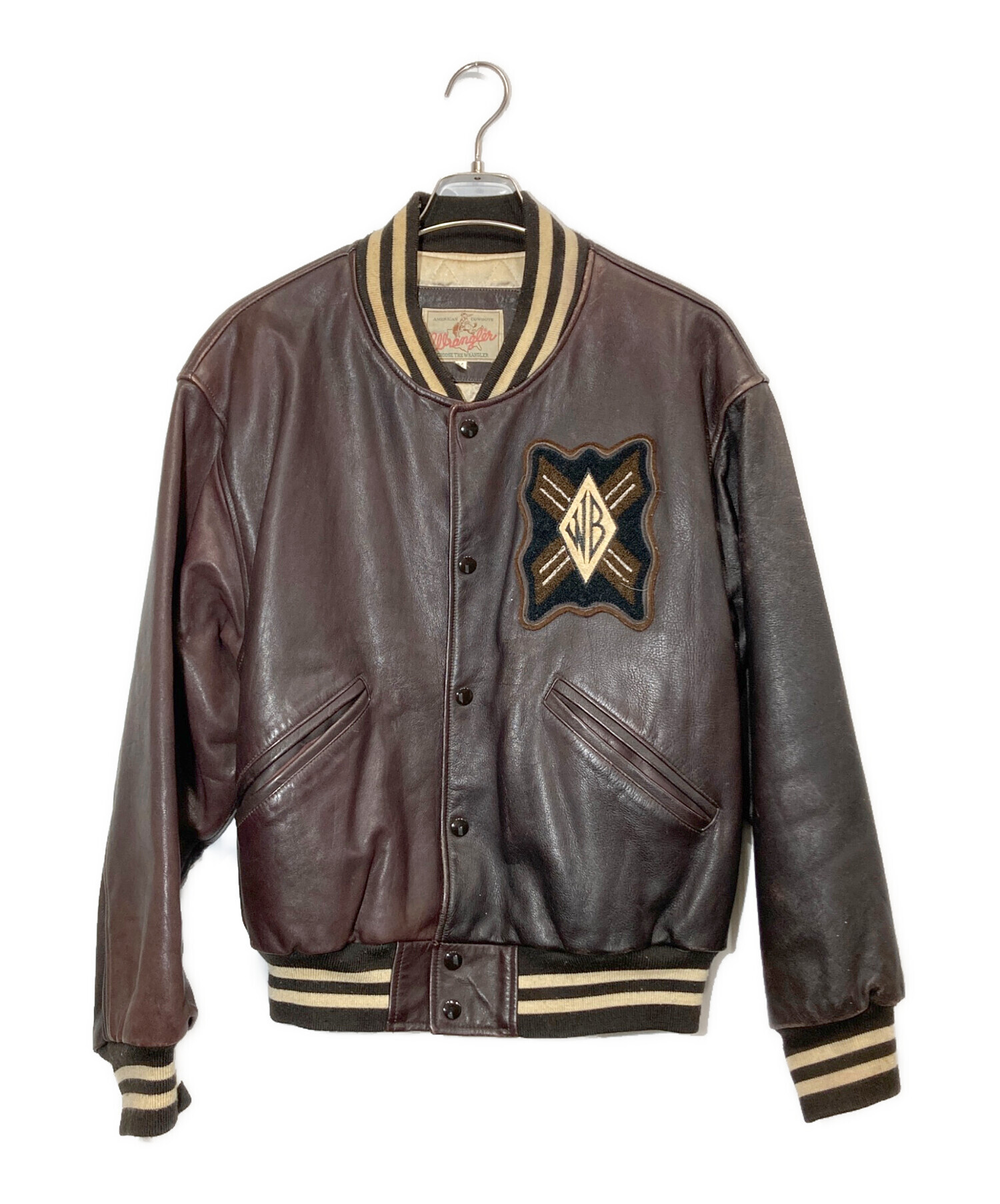 中古・古着通販】Wrangler (ラングラー) レザースタジャン ブラウン