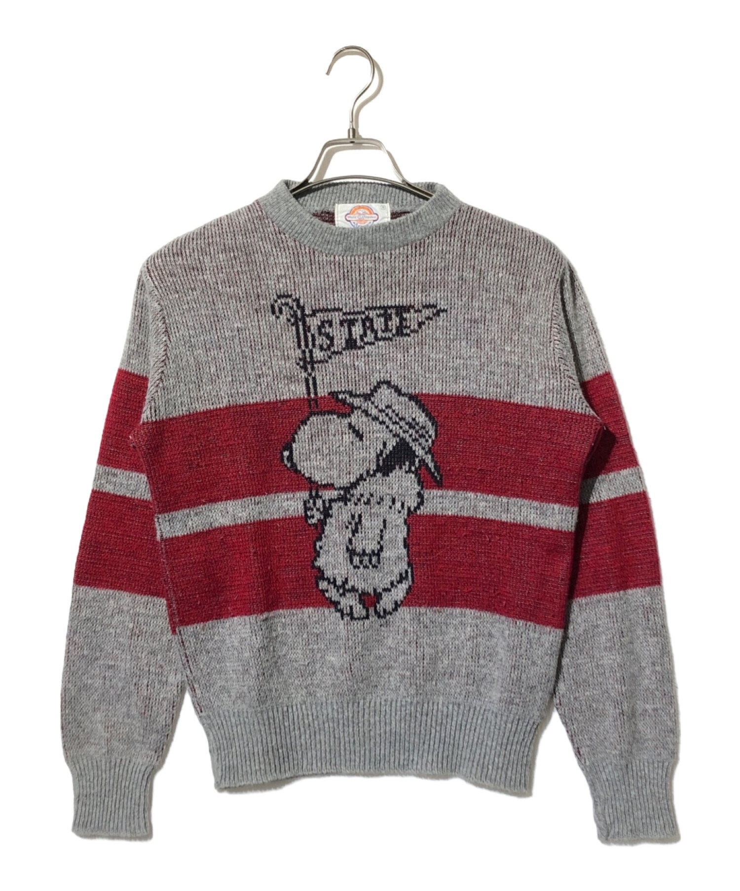 中古・古着通販】ARROW (アロー) スヌーピー柄ニット グレー サイズ:S