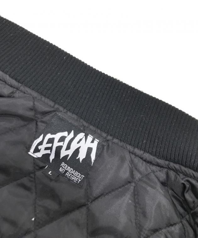 中古・古着通販】LEFLAH (レフラー) レザー切替スタジャン ブラック