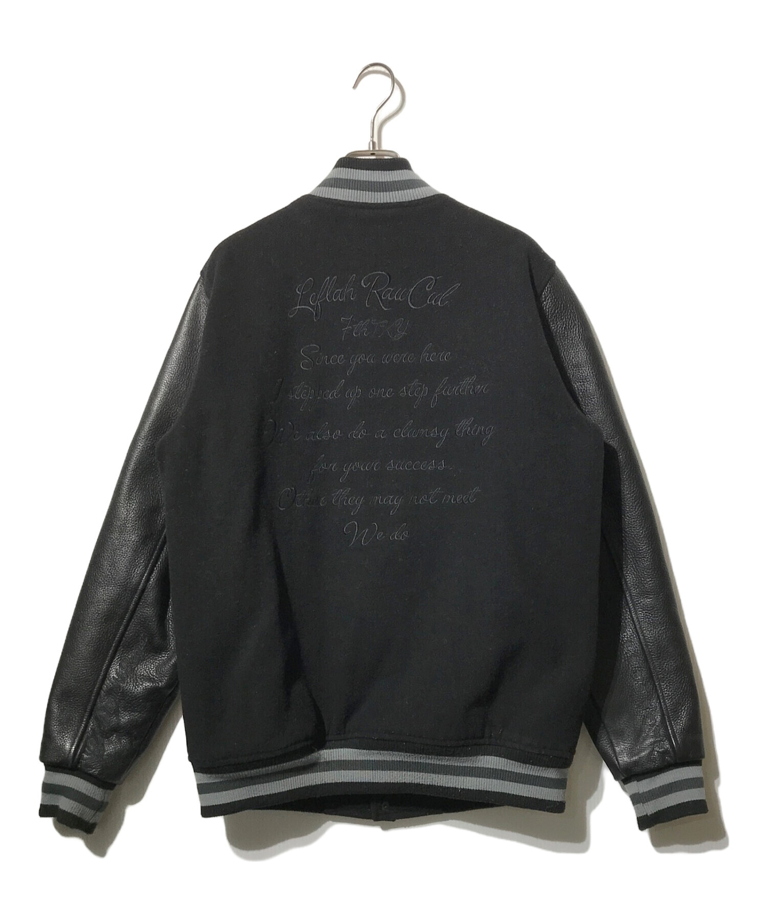 中古・古着通販】LEFLAH (レフラー) レザー切替スタジャン ブラック