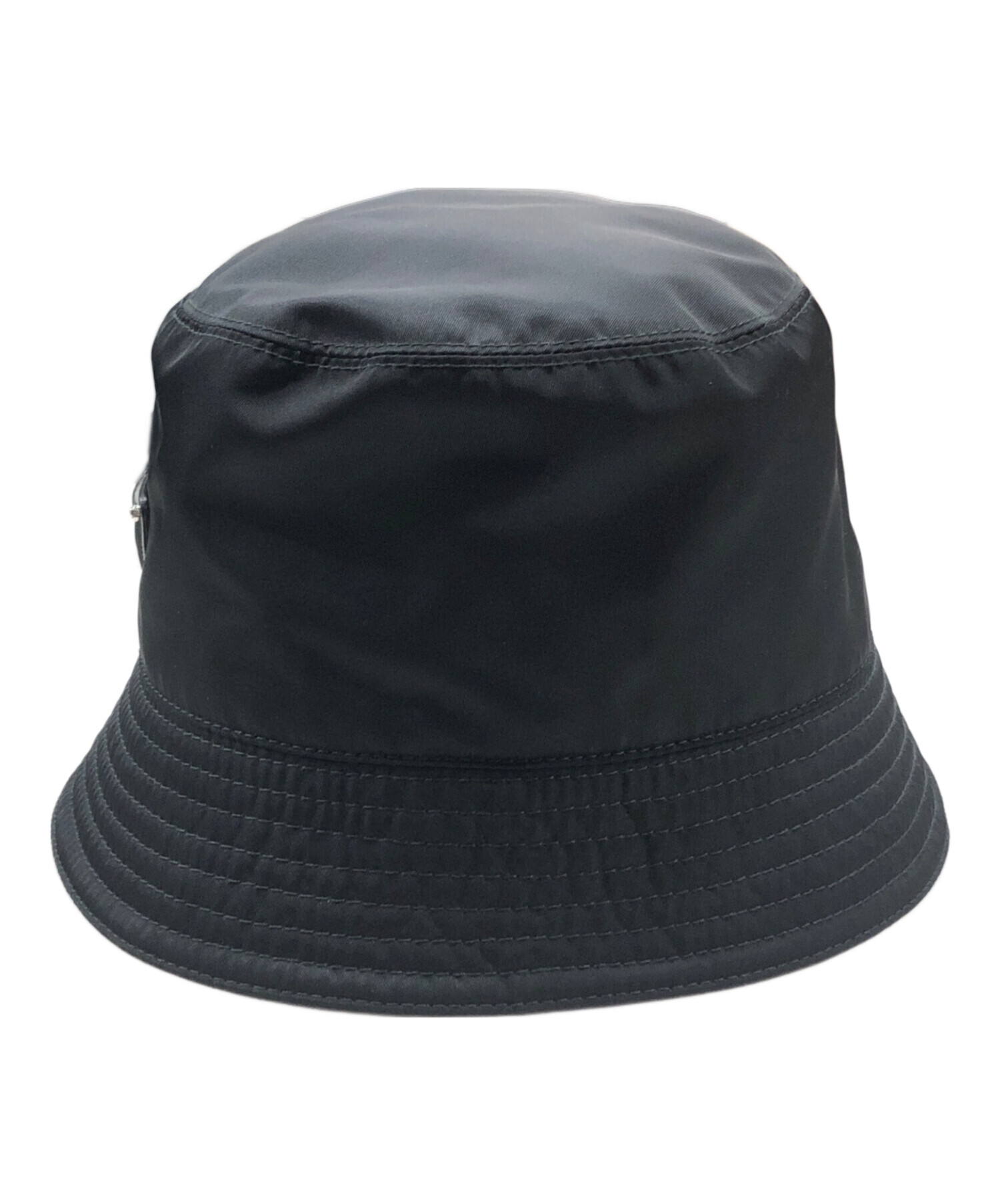 中古・古着通販】PRADA (プラダ) ロゴプレートバケットハット ブラック