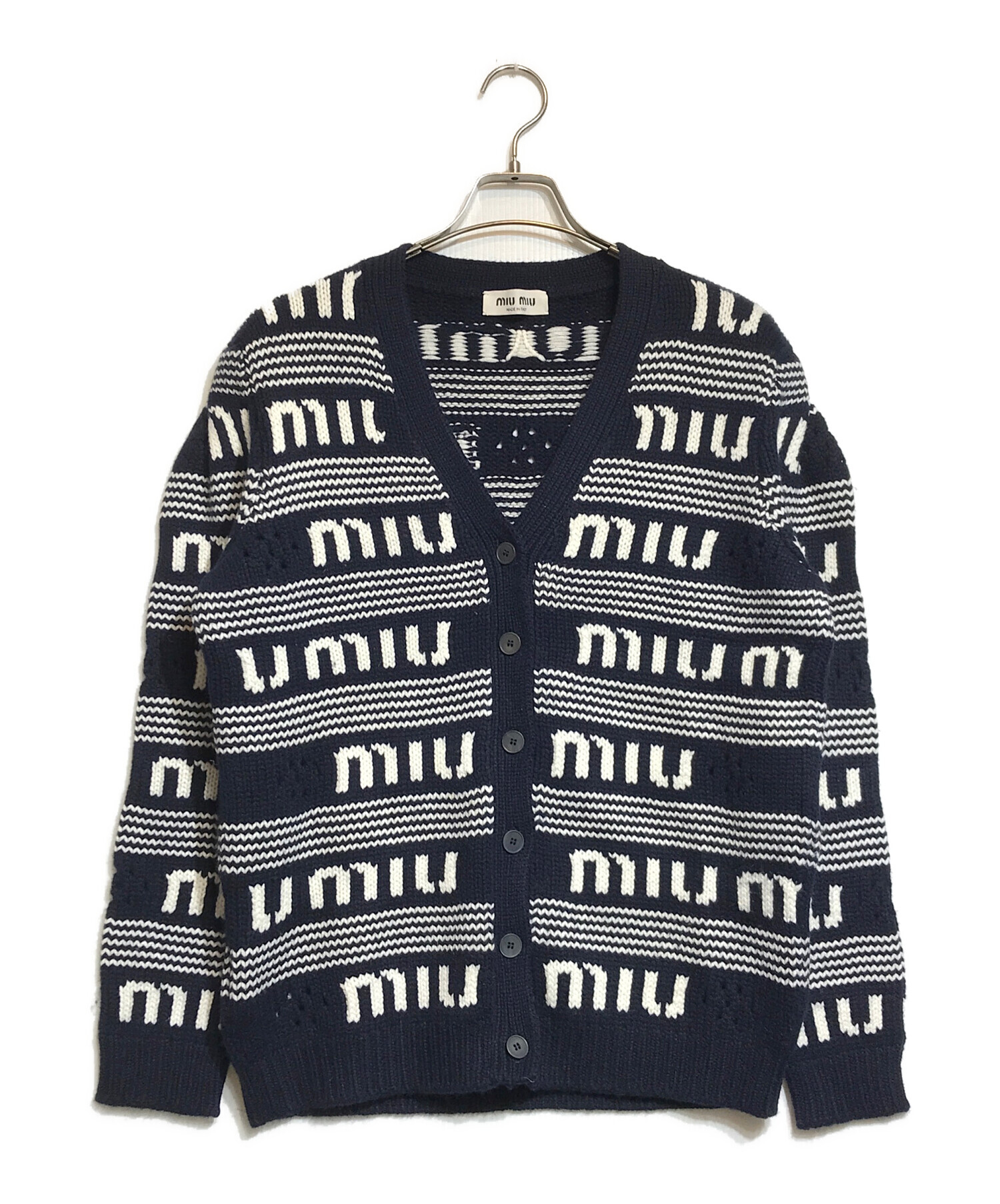 中古・古着通販】MIU MIU (ミュウミュウ) カシミヤロゴカーディガン