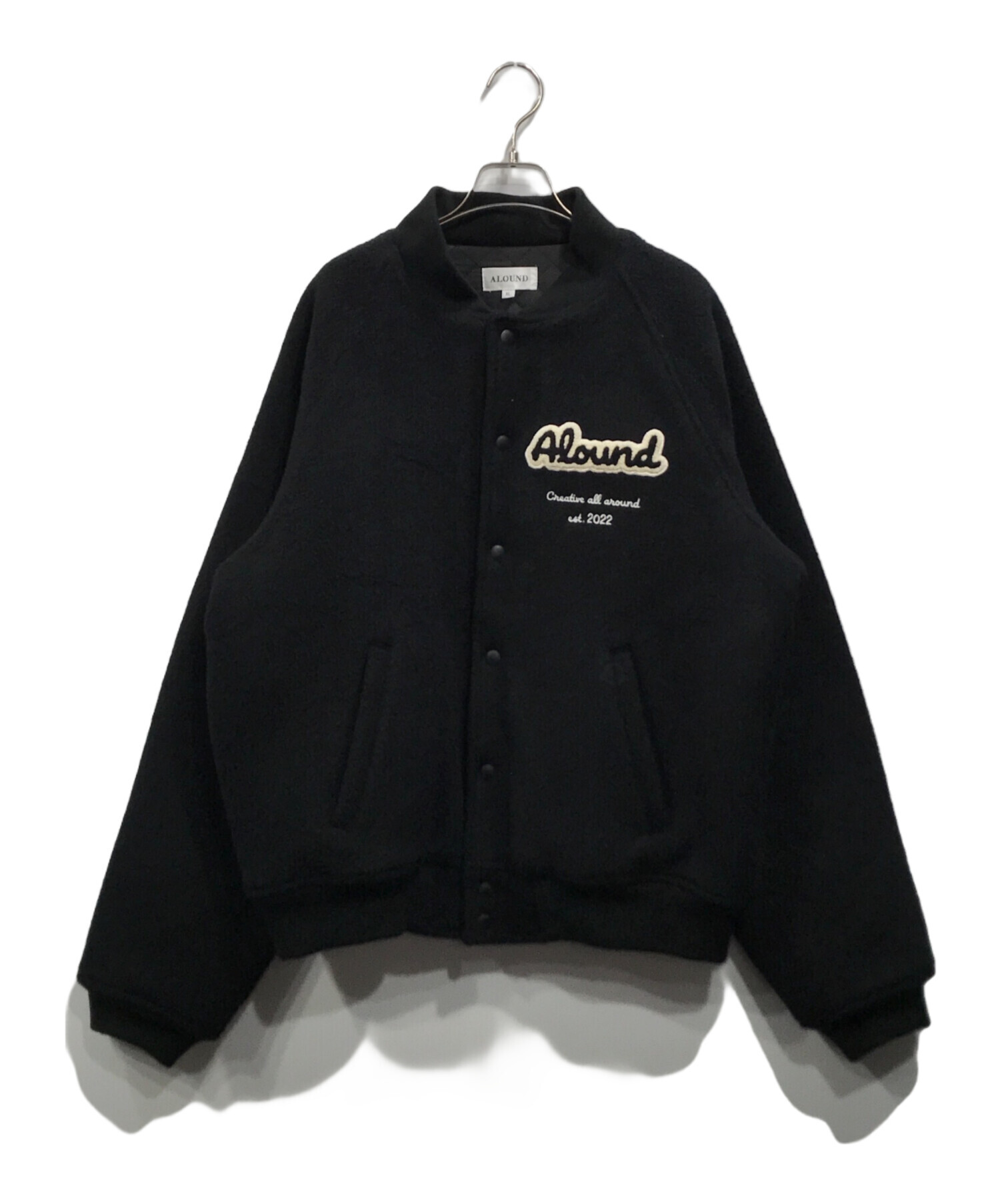 中古・古着通販】ALOUND (アラウンド) wool versity jacket ブラック