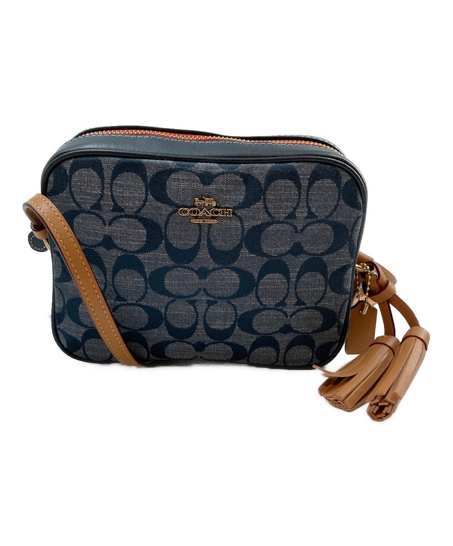 中古・古着通販】COACH (コーチ) シグネチャー ミニカメラ デニム