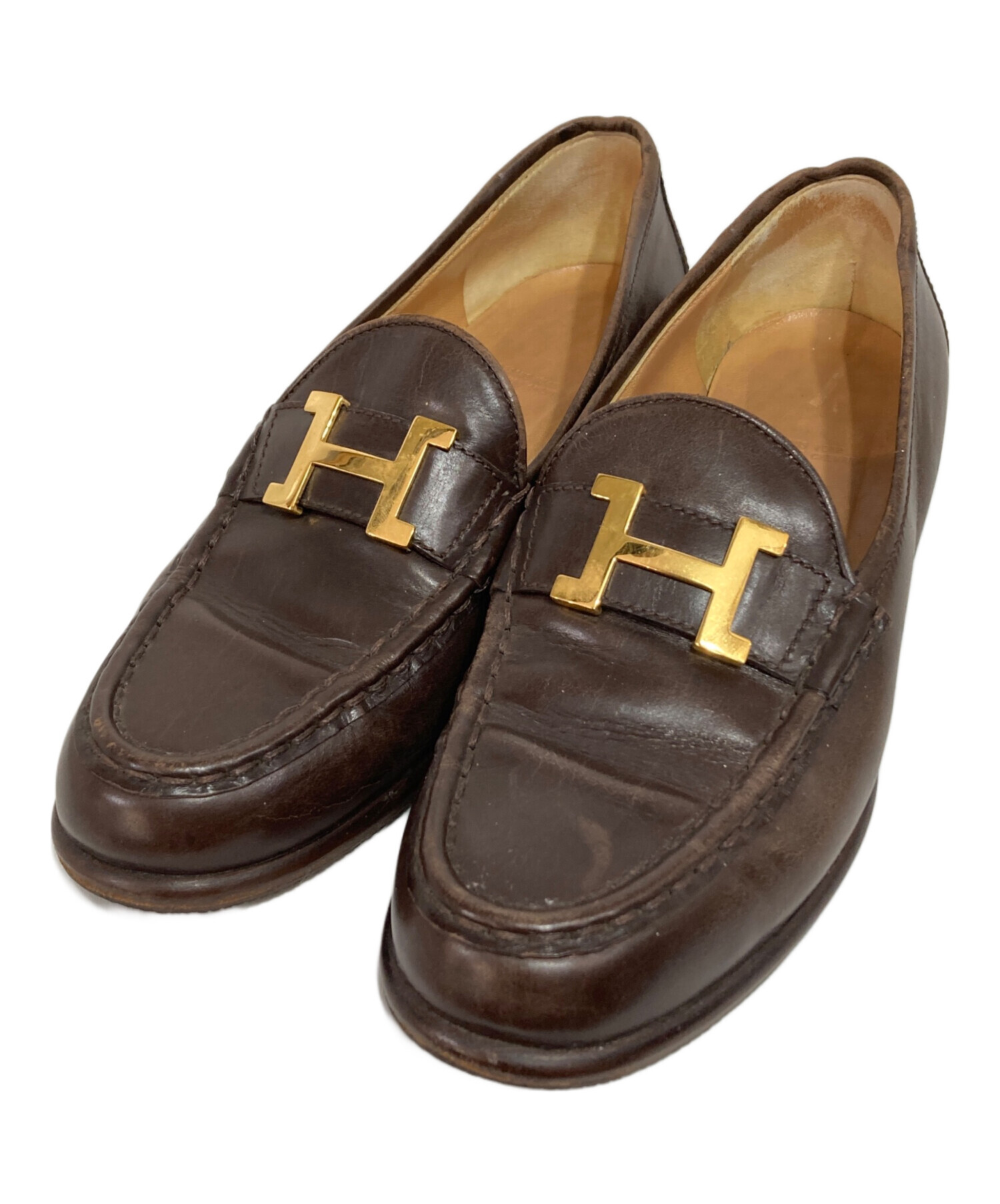 中古・古着通販】HERMES (エルメス) コンスタンスローファー ブラウン