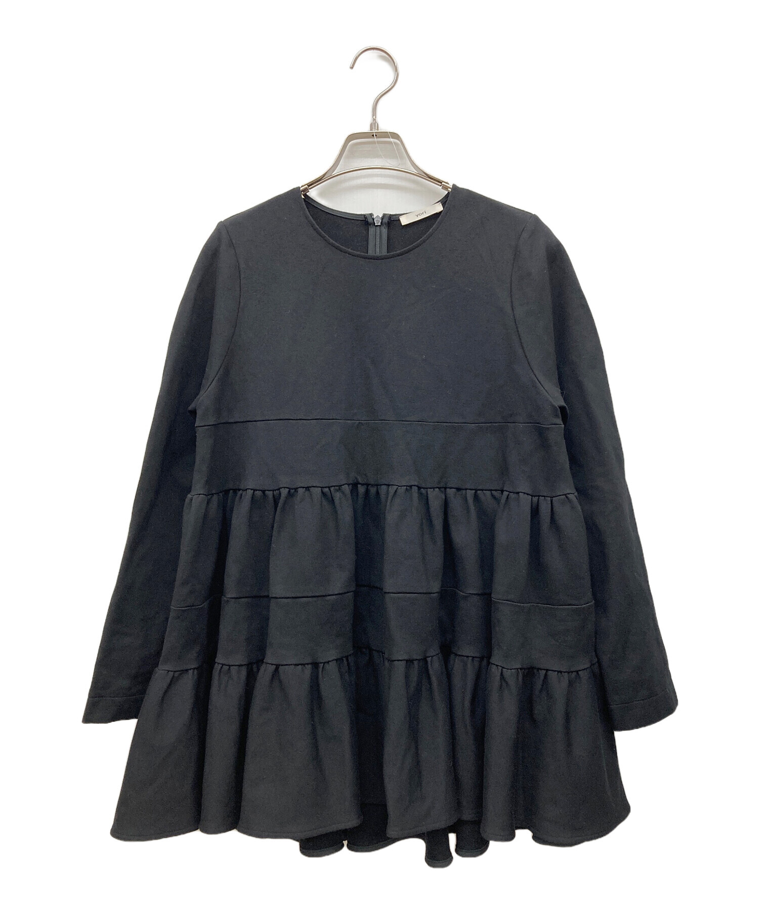 中古・古着通販】YORI (ヨリ) ぬくぬくヘムブラウス ブラック サイズ:F