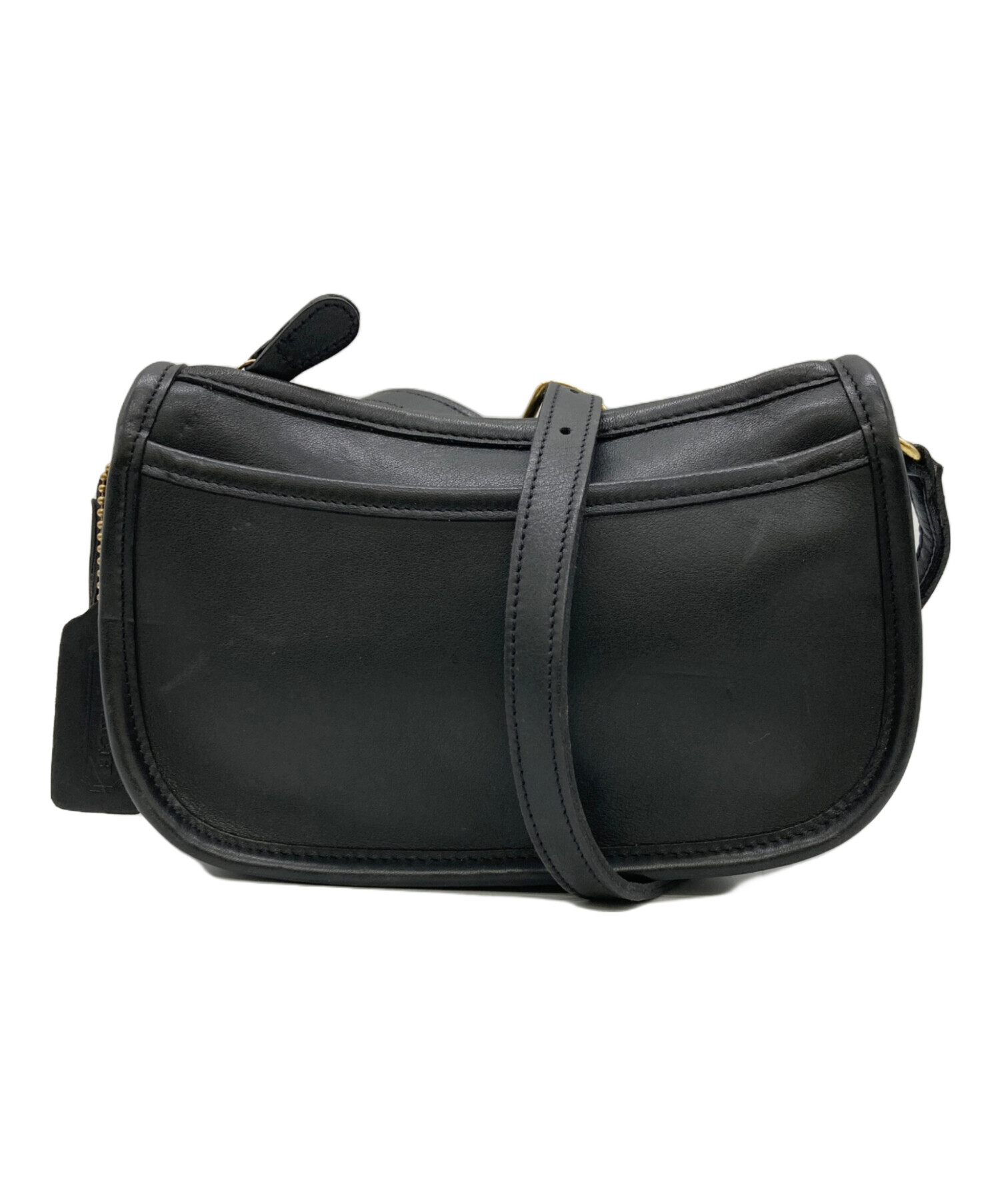 中古・古着通販】COACH (コーチ) レザーショルダーバッグ ブラック