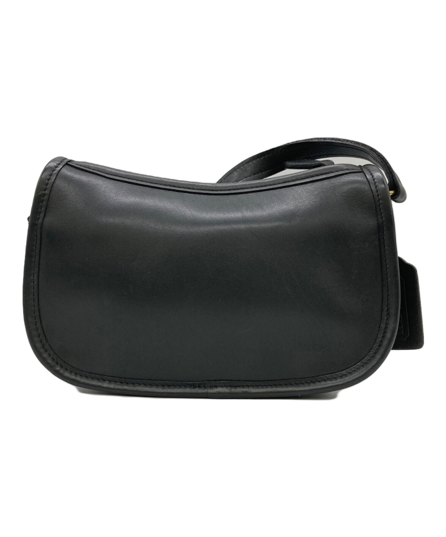 中古・古着通販】COACH (コーチ) レザーショルダーバッグ ブラック