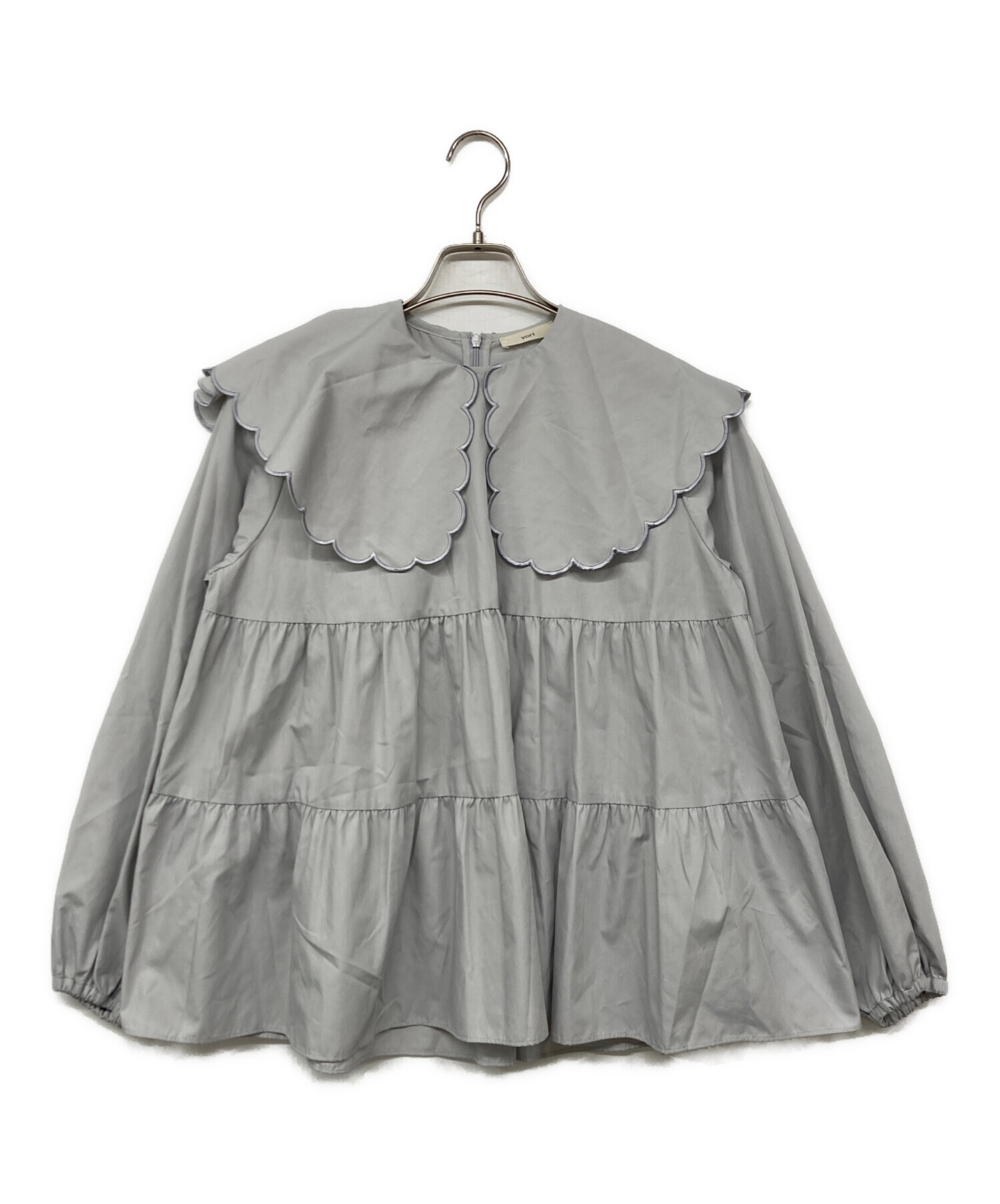 中古・古着通販】YORI (ヨリ) スカラップロングスリーブブラウス