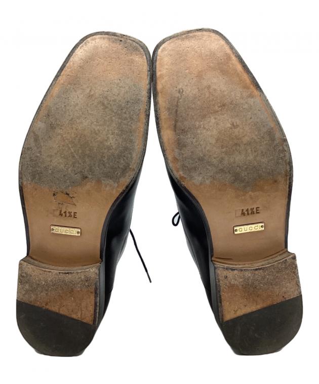 中古・古着通販】GUCCI (グッチ) スクエアトゥ レースアップ レザー