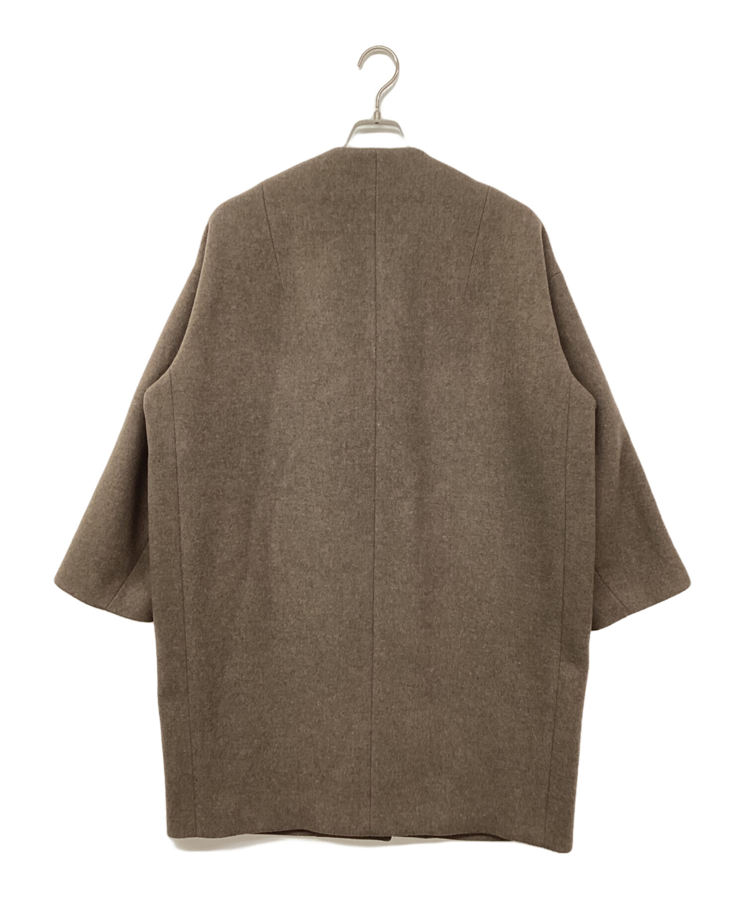 中古・古着通販】YLEVE (イレーヴ) ノーカラーウールコート グレー