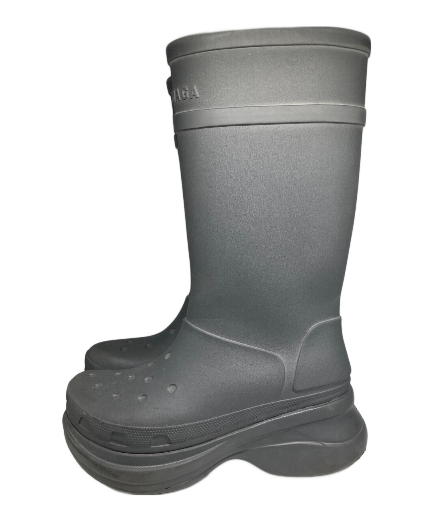 中古・古着通販】BALENCIAGA (バレンシアガ) Crocsブーツ グレー