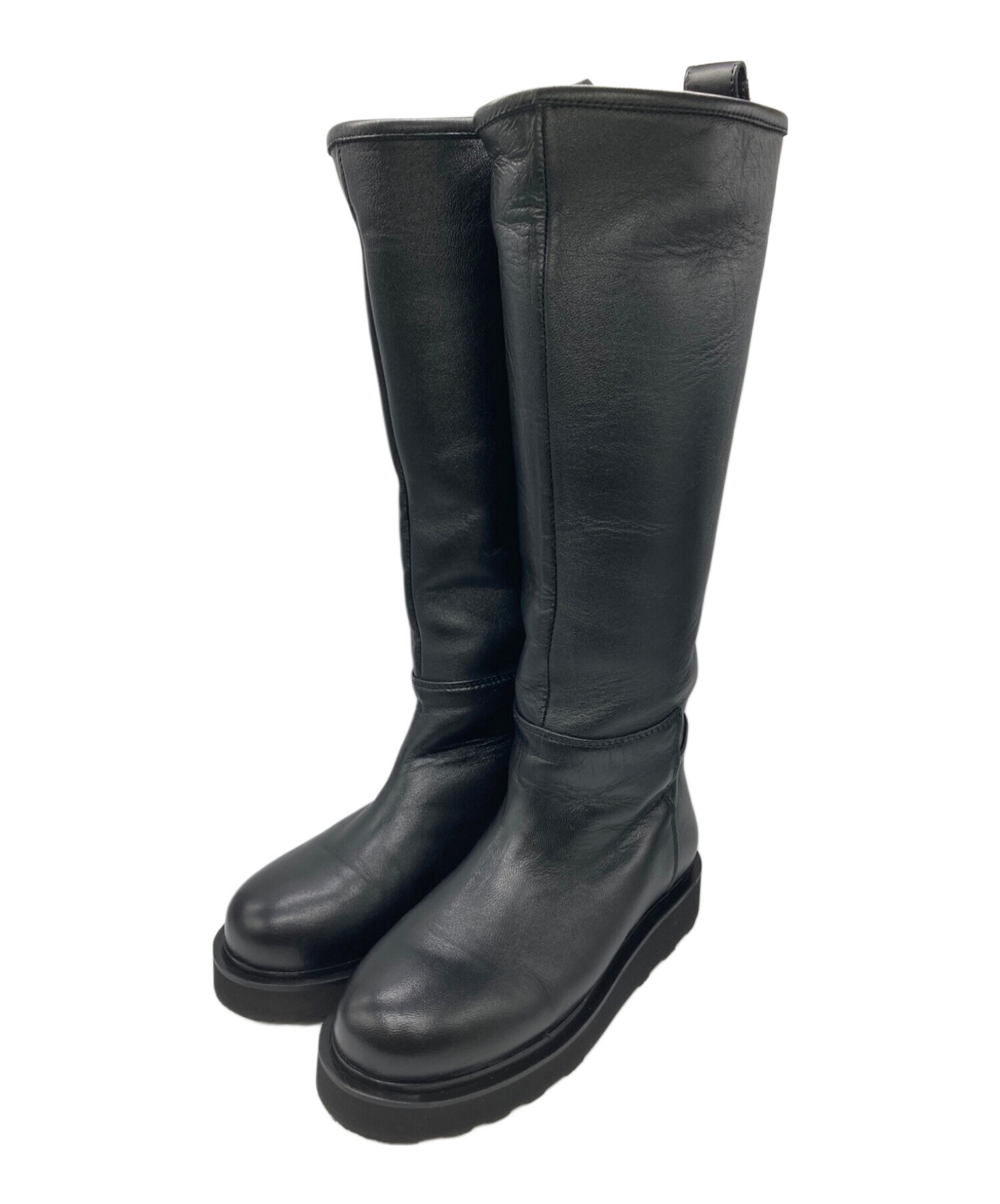 中古・古着通販】Caminando (カミナンド) レザーロングブーツ ブラック