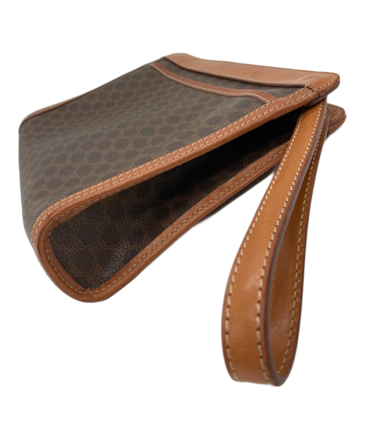 中古・古着通販】CELINE (セリーヌ) マカダム柄ポーチ ブラウン