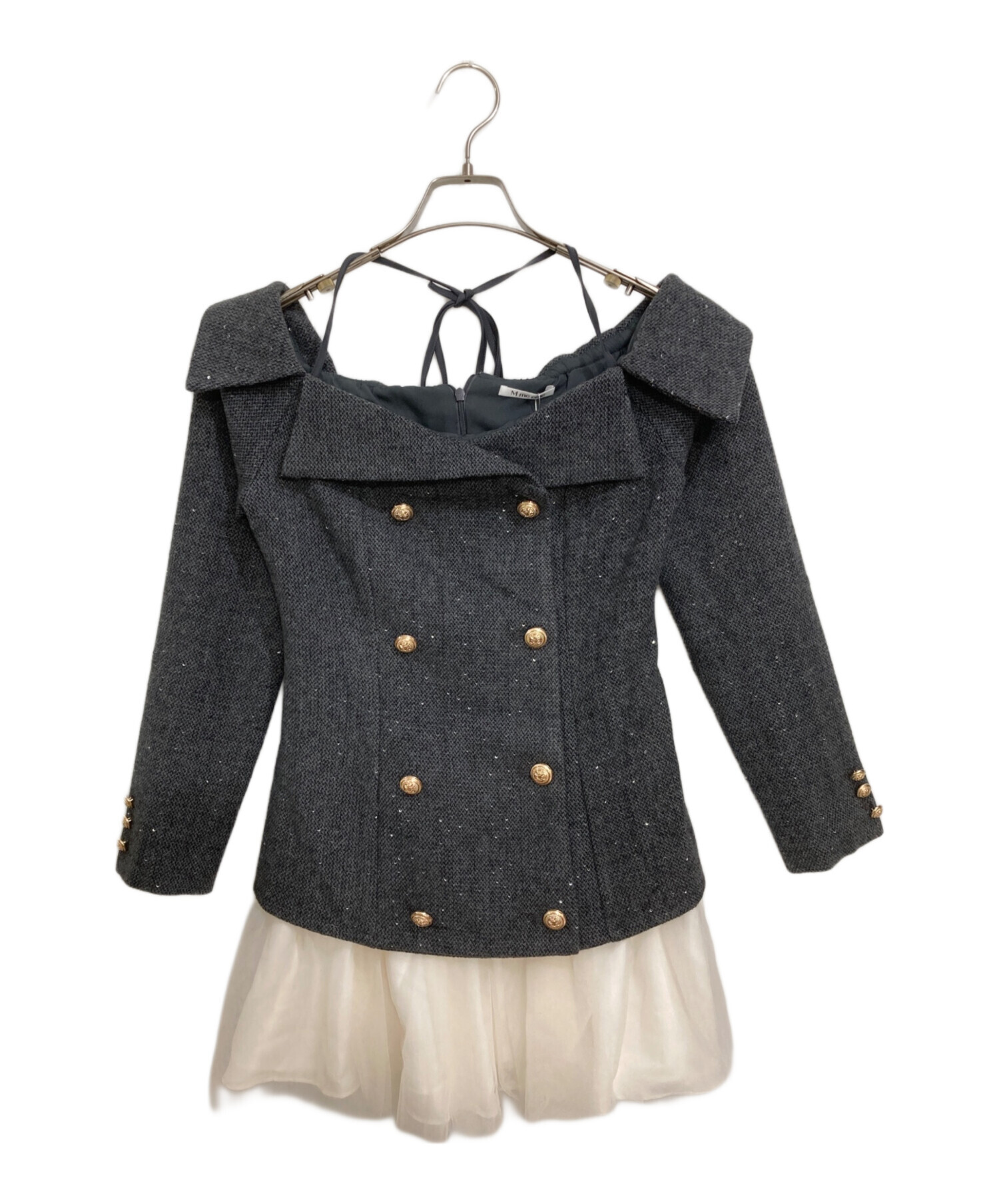 中古・古着通販】M me eme (エムミーエメ) ウールヘリンボーンチュール