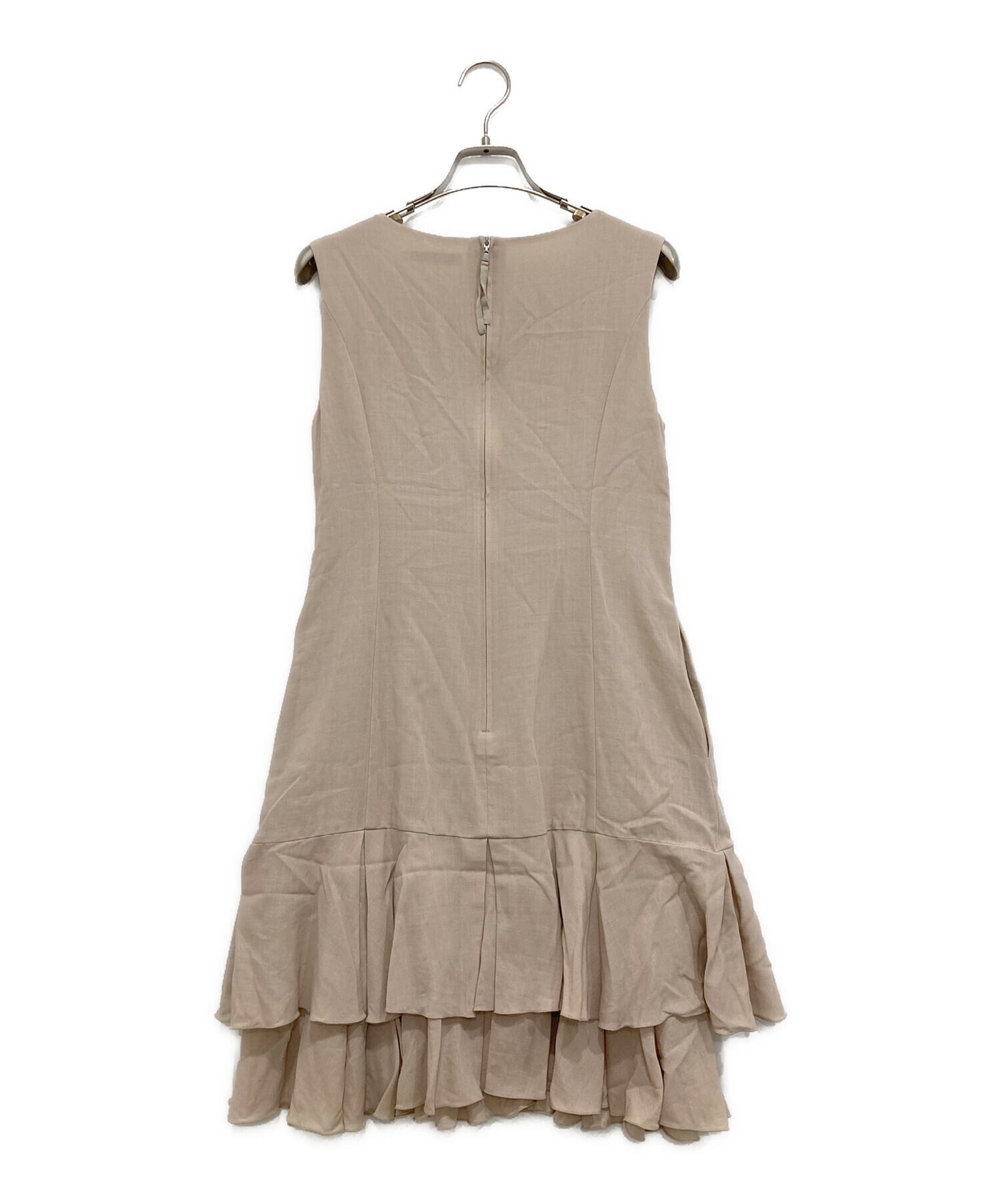 中古・古着通販】FOXEY (フォクシー) ノースリーブワンピース ベージュ