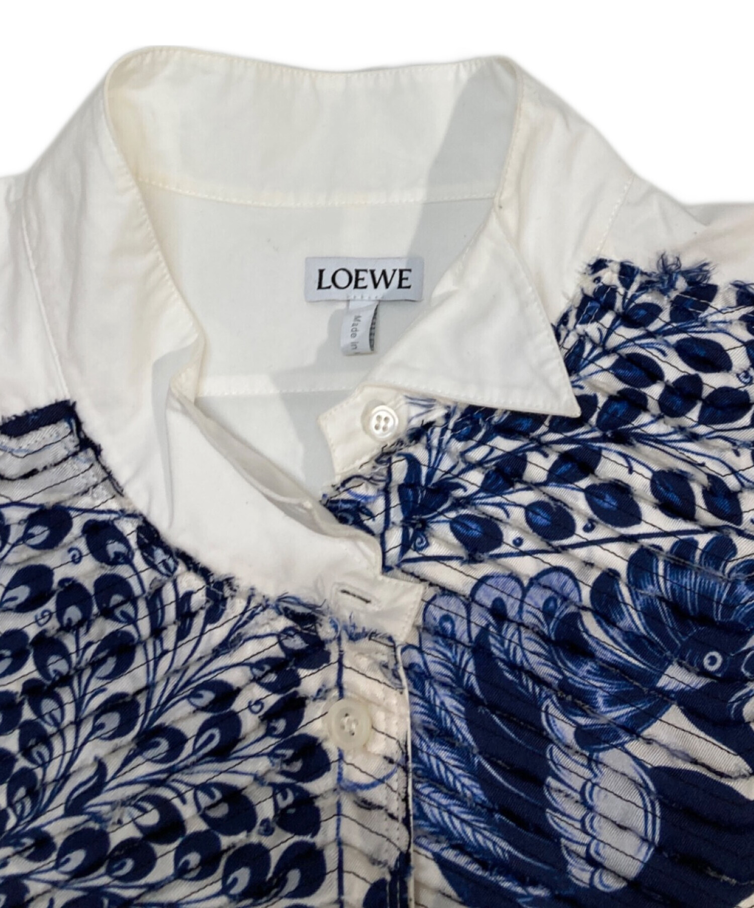 中古・古着通販】LOEWE (ロエベ) アシンメトリーロングシャツ ホワイト