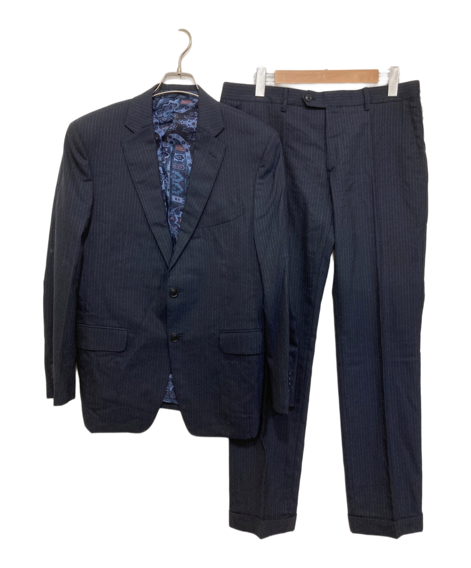 中古・古着通販】ETRO (エトロ) セットアップスーツ ネイビー サイズ