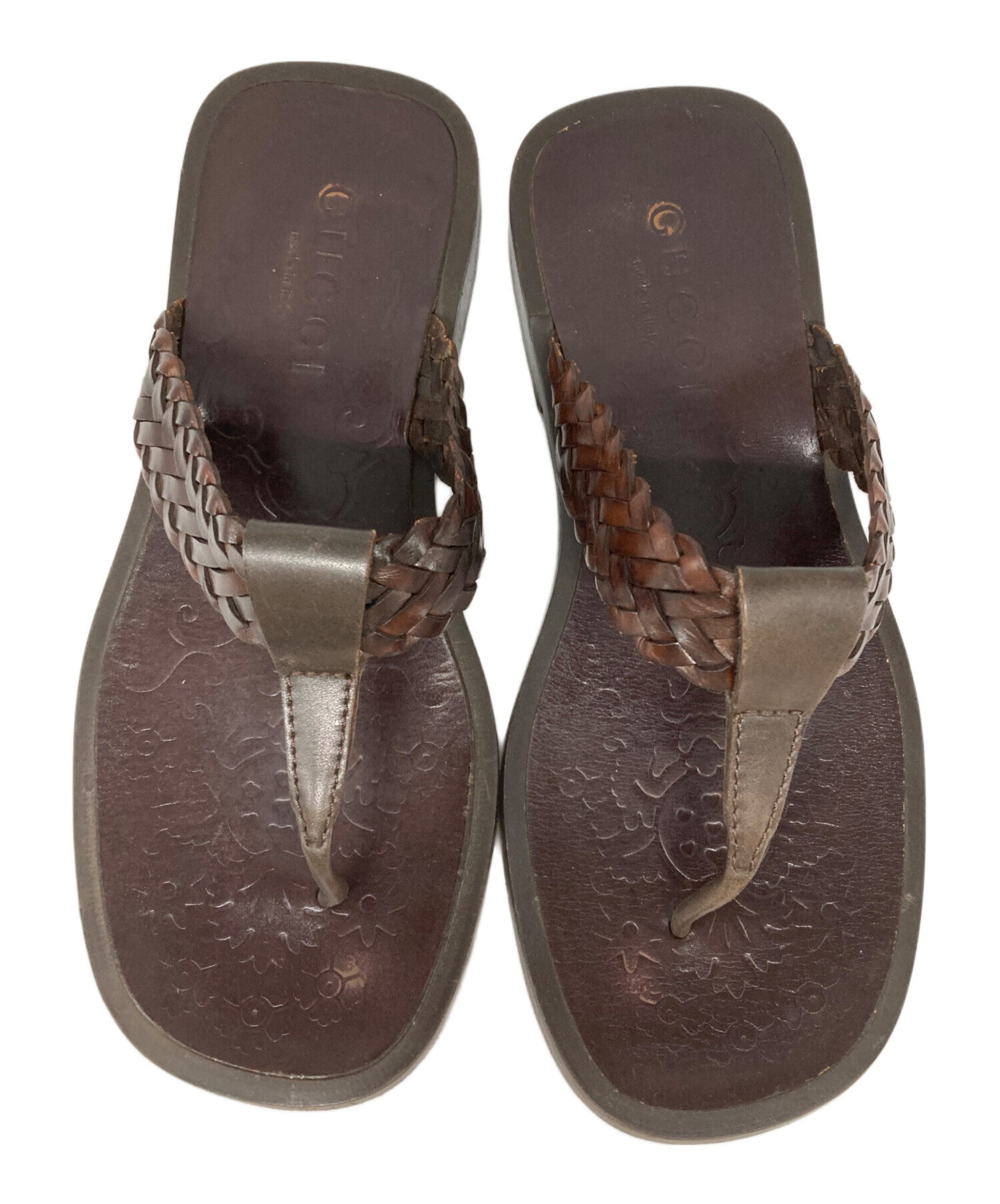 中古・古着通販】GUCCI PLUS (グッチ プラス) レザーサンダル ブラウン