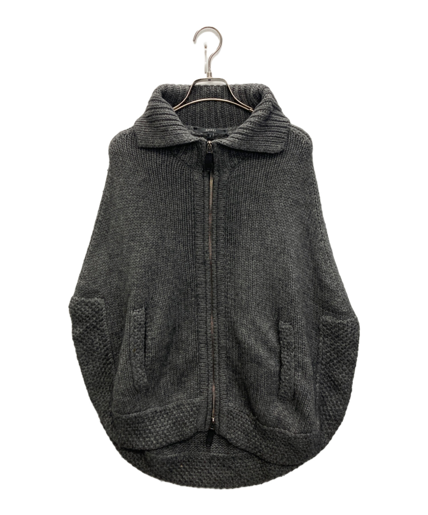 中古・古着通販】GUCCI (グッチ) GGロゴダブルジップニットポンチョ