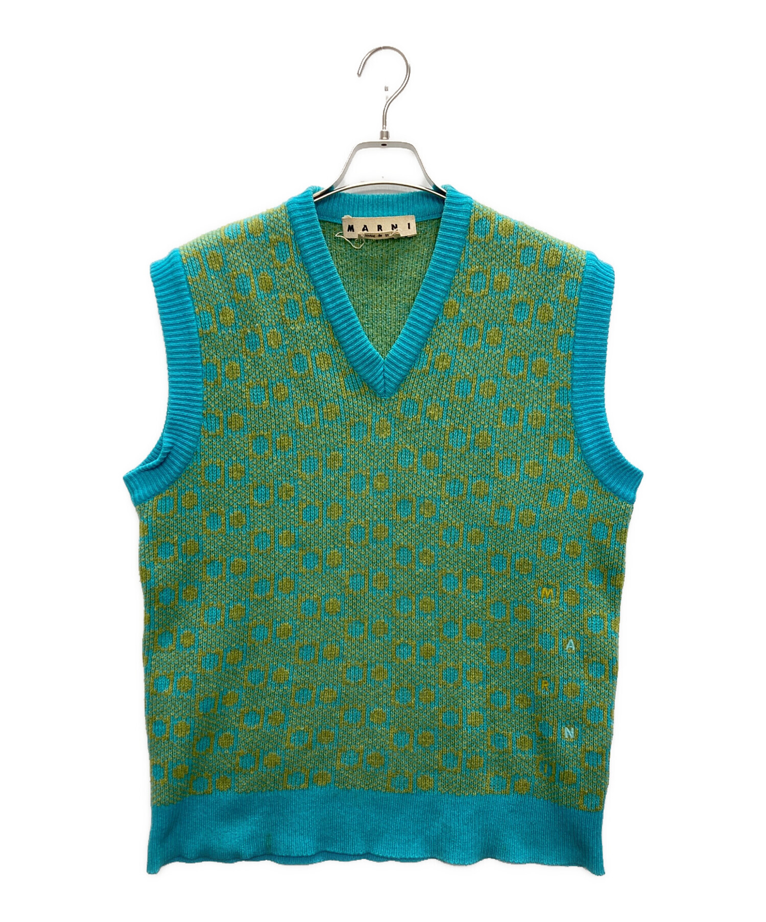 中古・古着通販】MARNI (マルニ) ジオメトリック柄ニットベスト ブルー