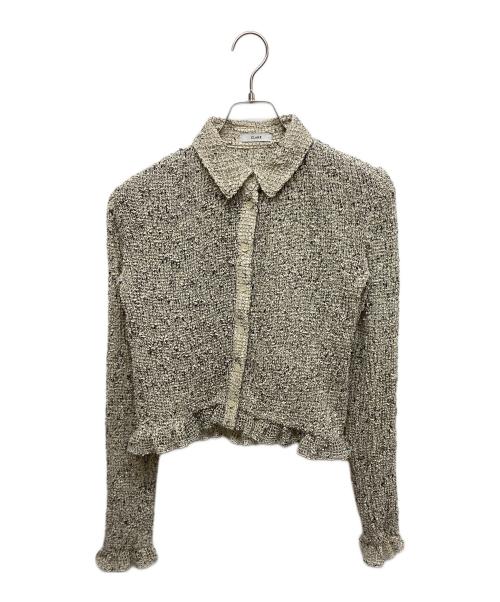 中古・古着通販】CLANE (クラネ) MIX MESH GATHER SHIRT ホワイト