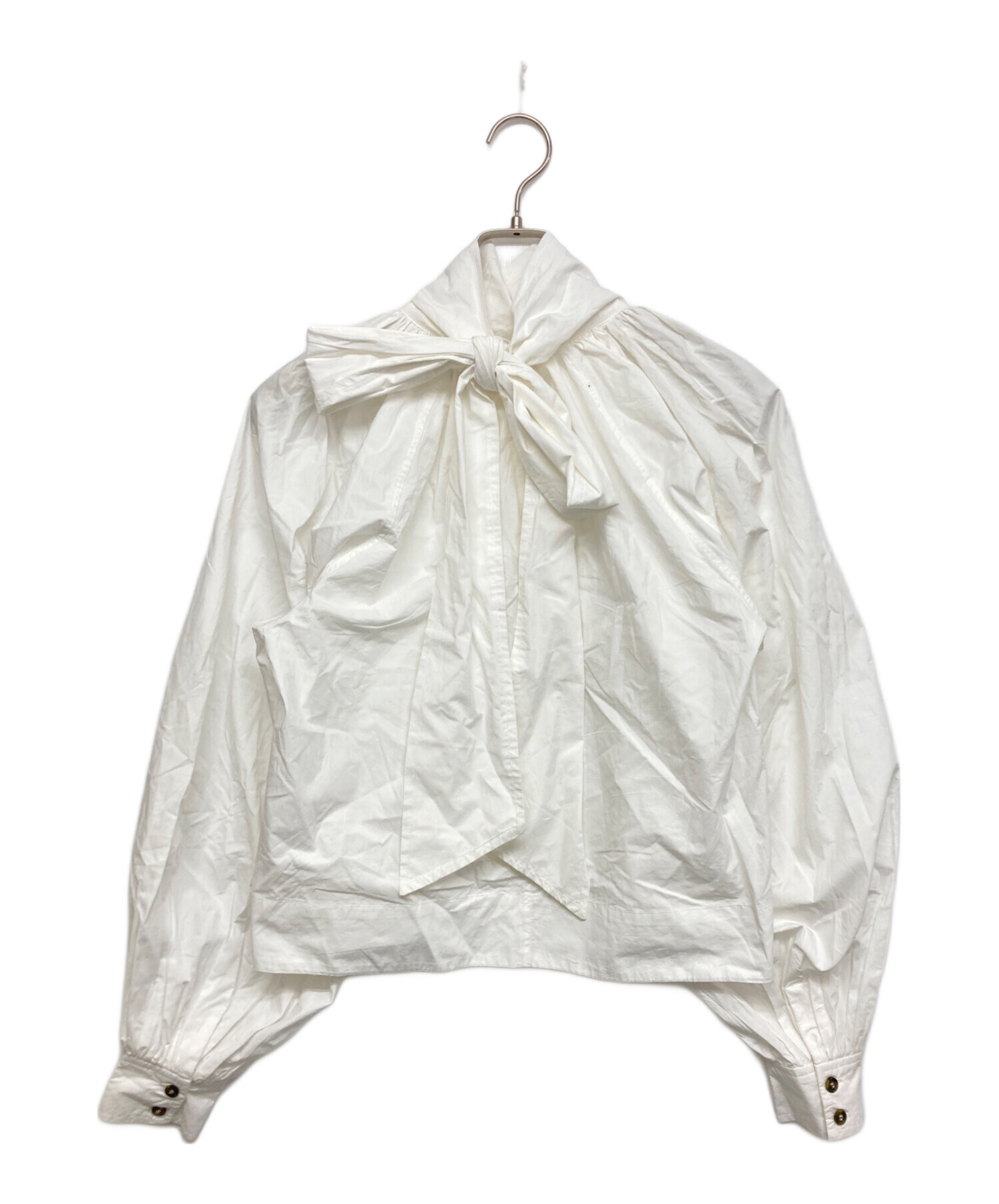 中古・古着通販】GANNI (ガニー) ボウタイブラウス ホワイト サイズ