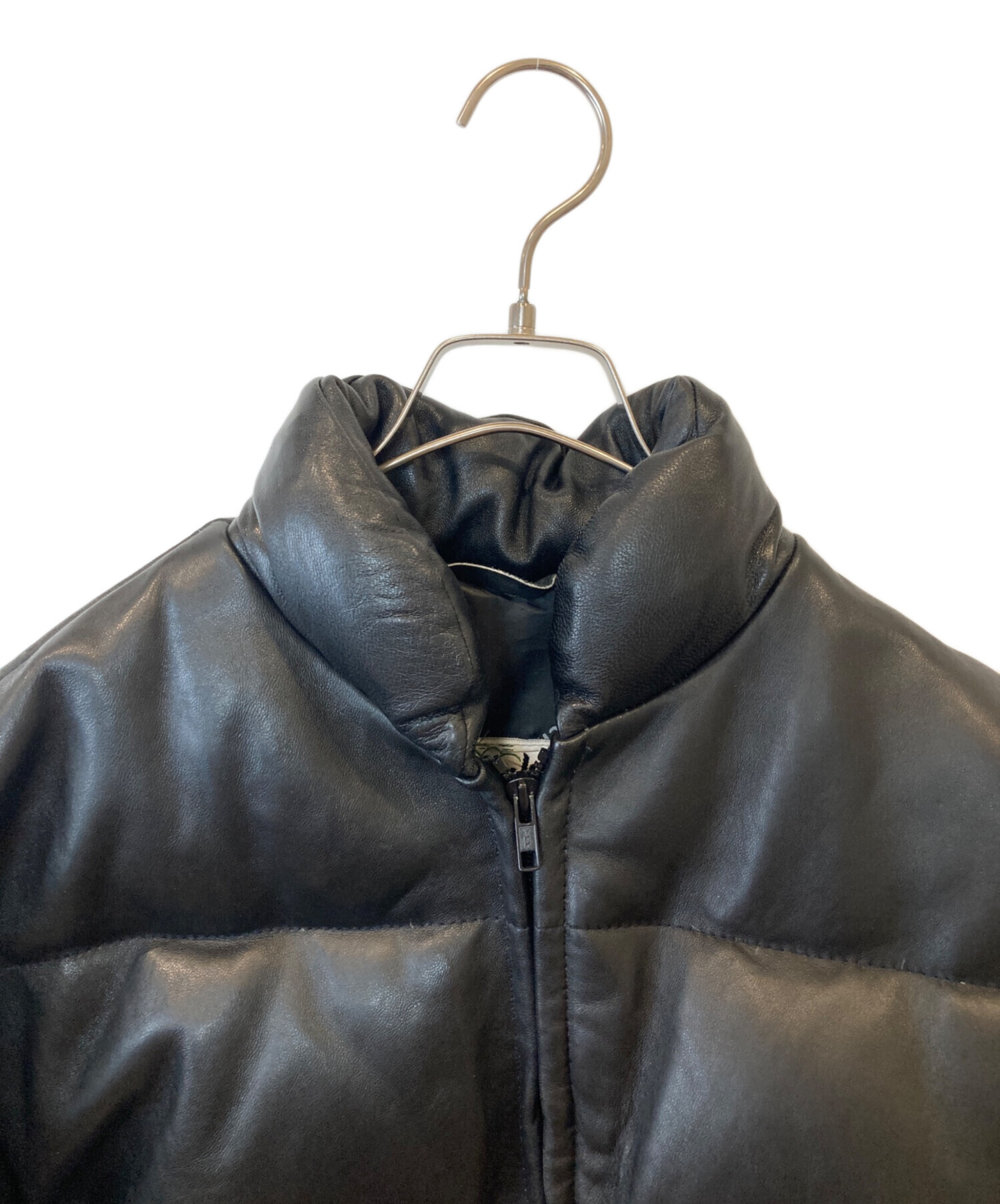 中古・古着通販】Schott (ショット) レザーダウンジャケット ブラック