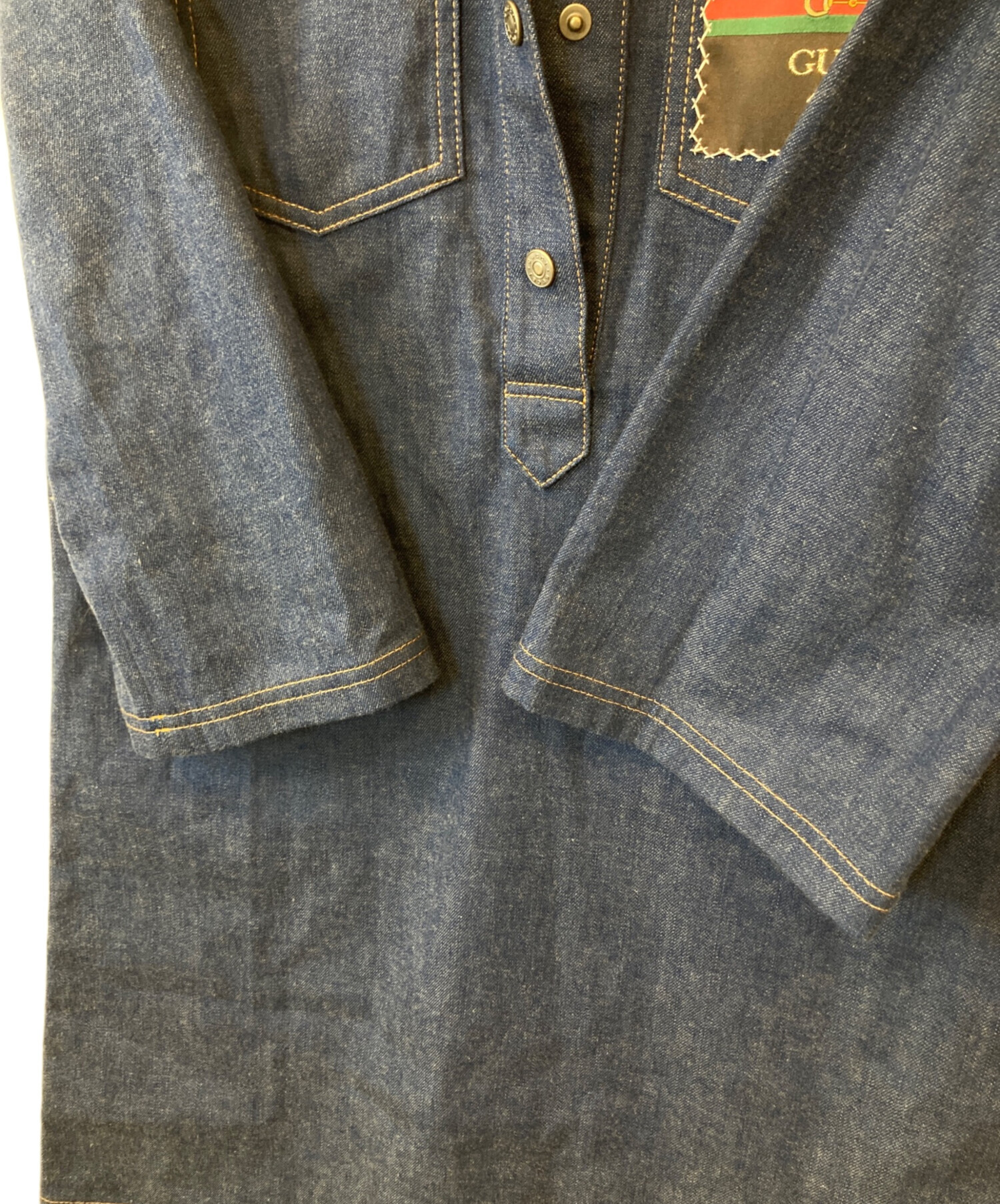 中古・古着通販】GUCCI (グッチ) ベルト付デニムシャツワンピース