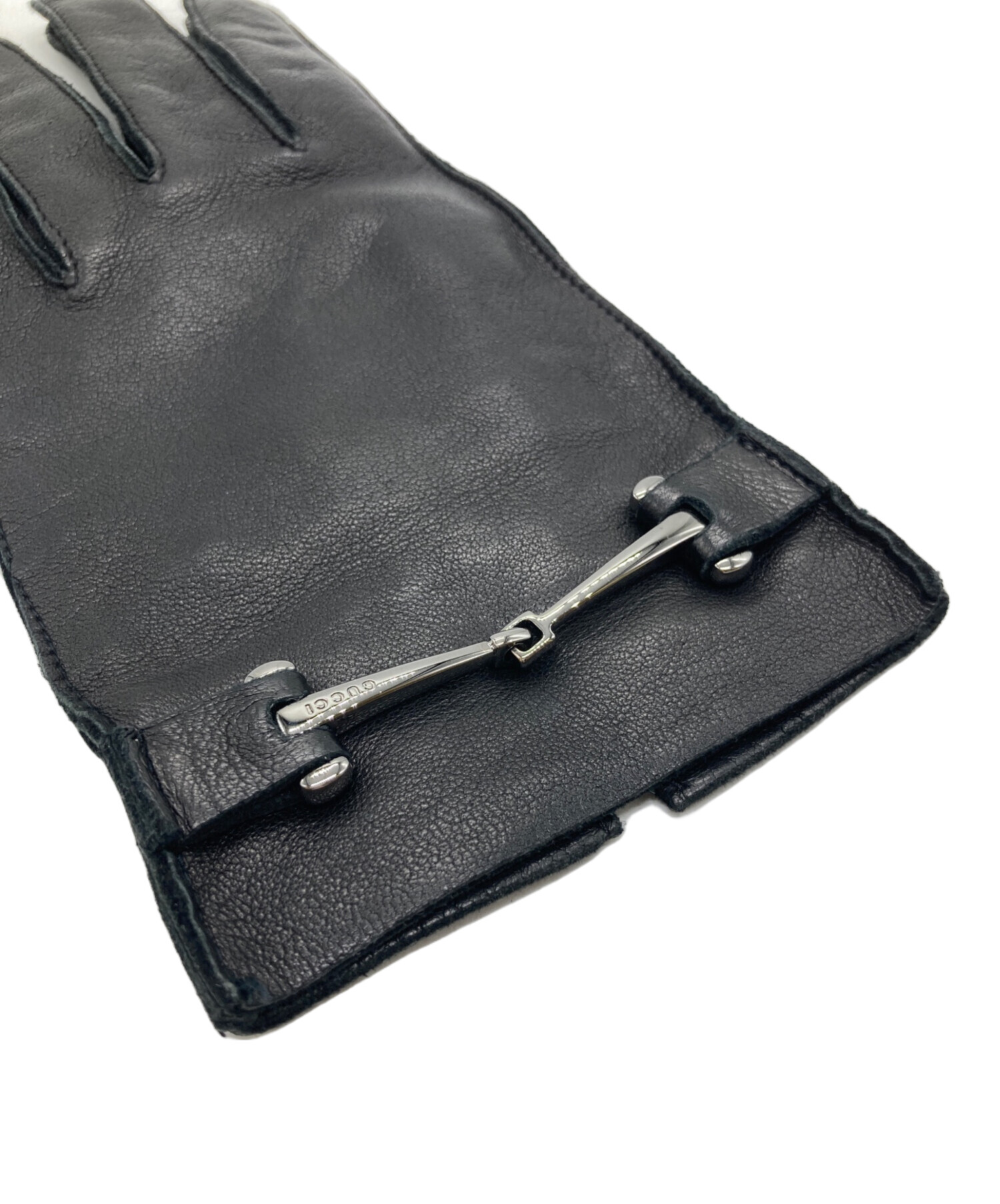 中古・古着通販】GUCCI (グッチ) ホースビット付レザーグローブ