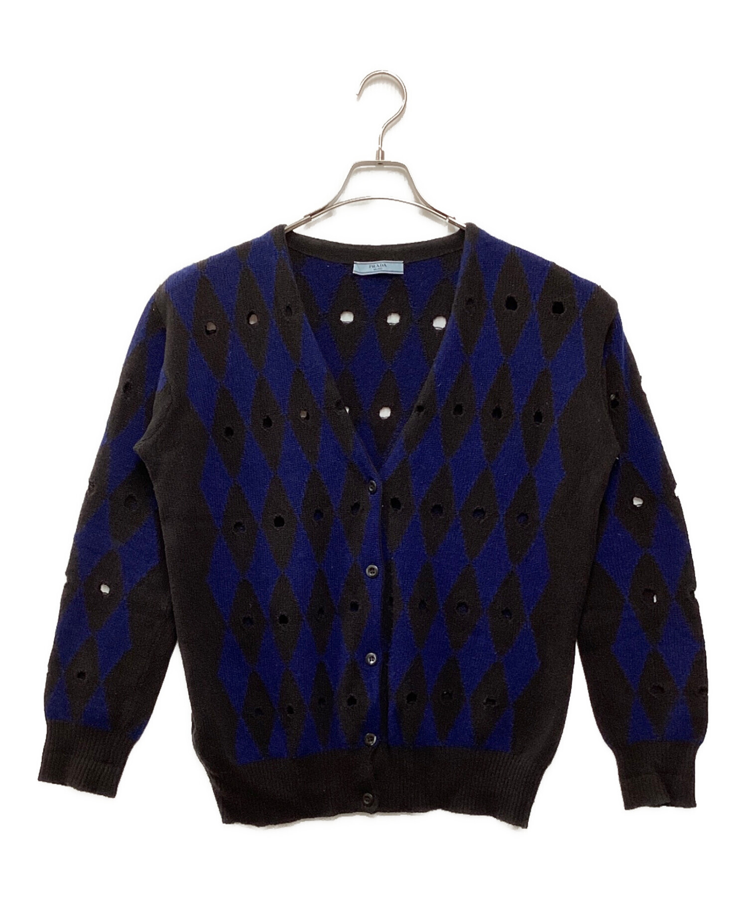 中古・古着通販】PRADA (プラダ) アーガイルニットカーディガン